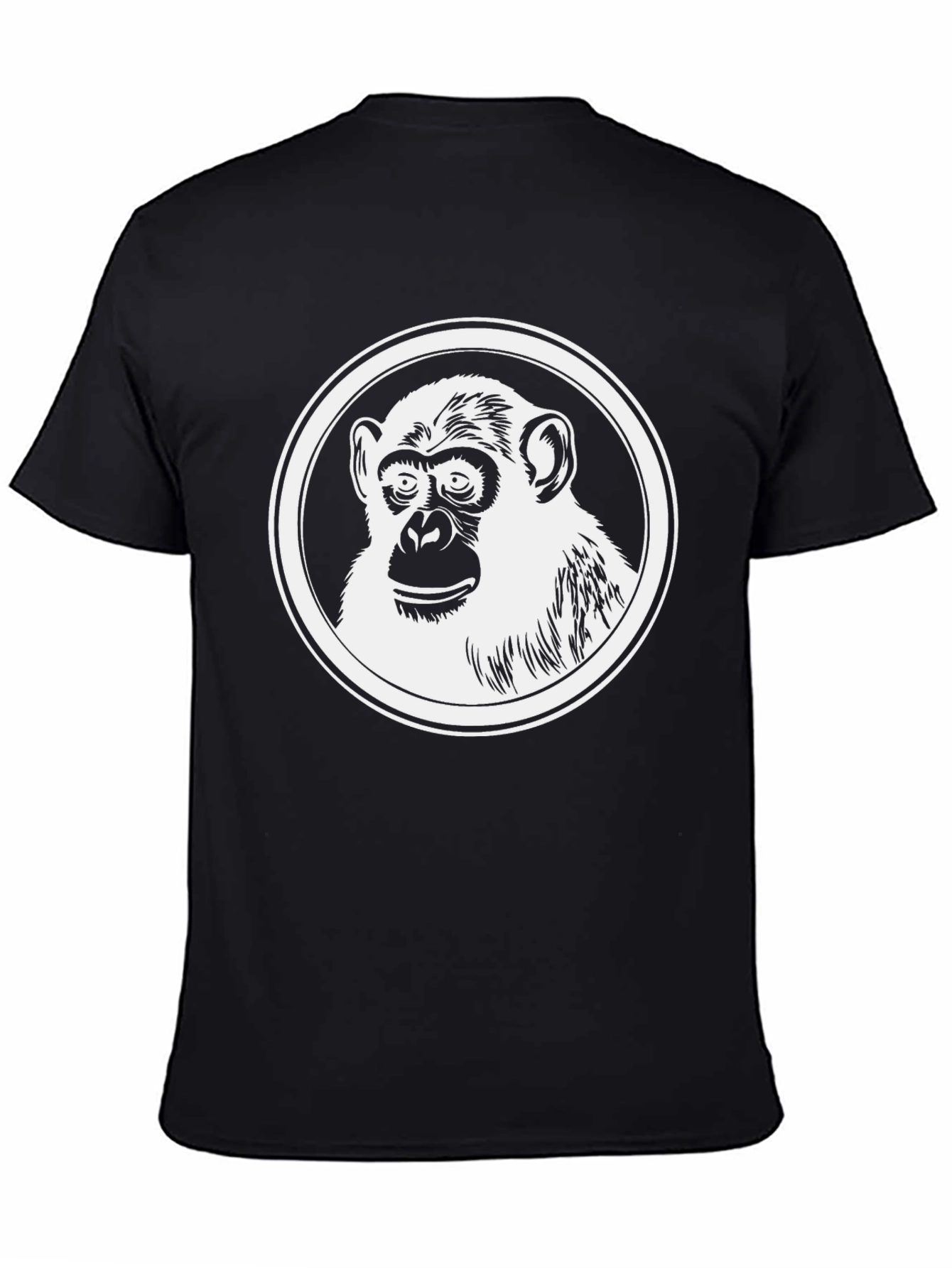Chimpanzee Graphic Print Black T-Shirt