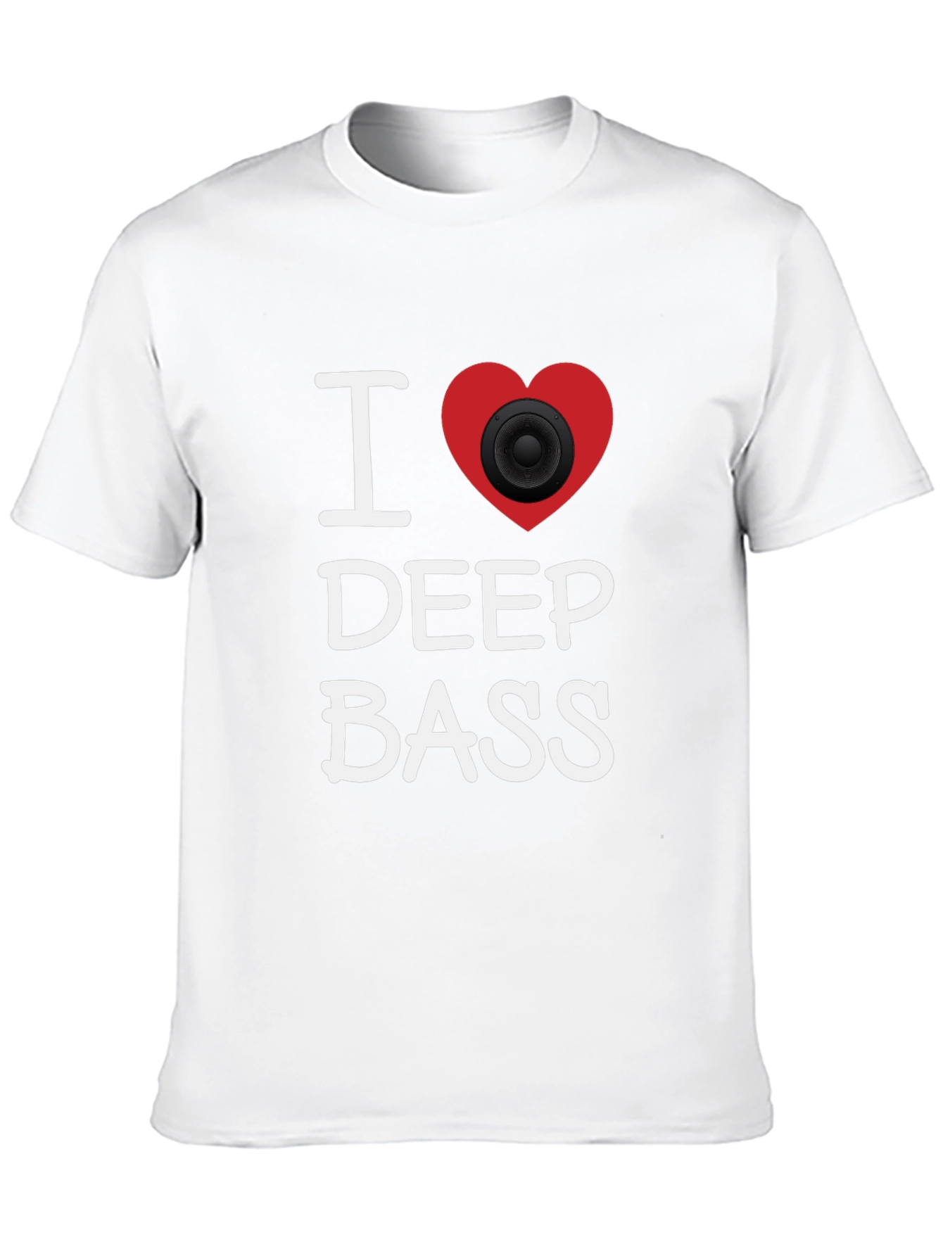 I Heart Deep Bass Black Graphic T-Shirt