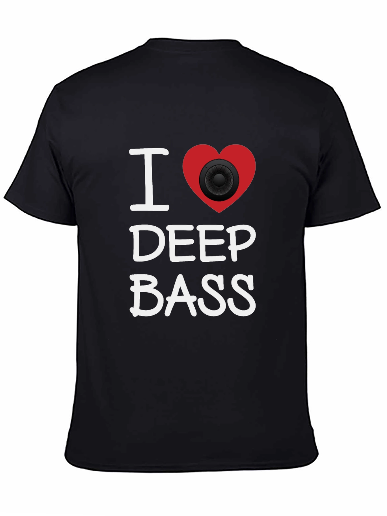 I Heart Deep Bass Black Graphic T-Shirt