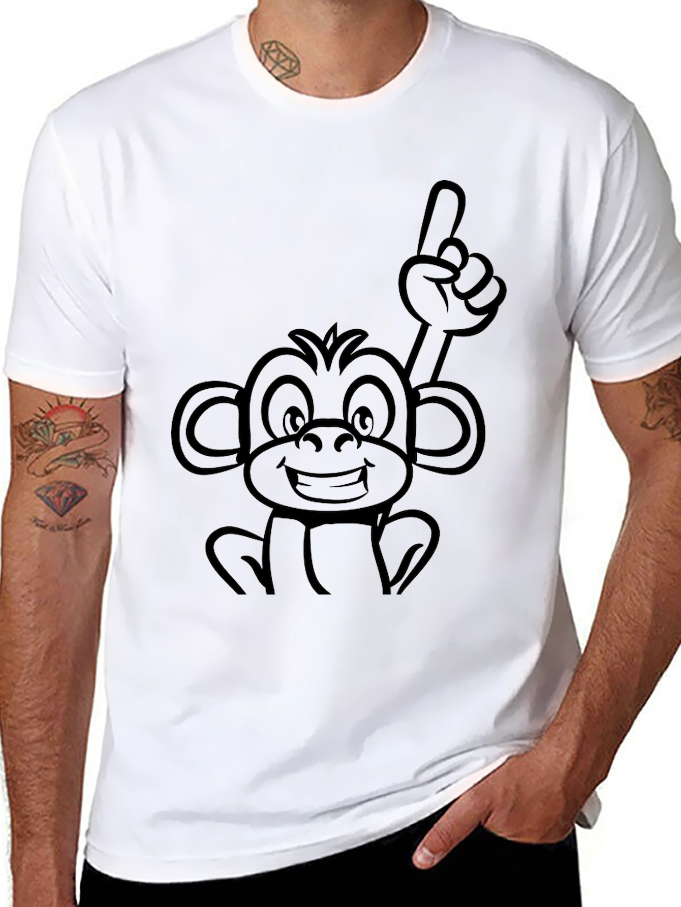 Monkey Graphic Black T-Shirt