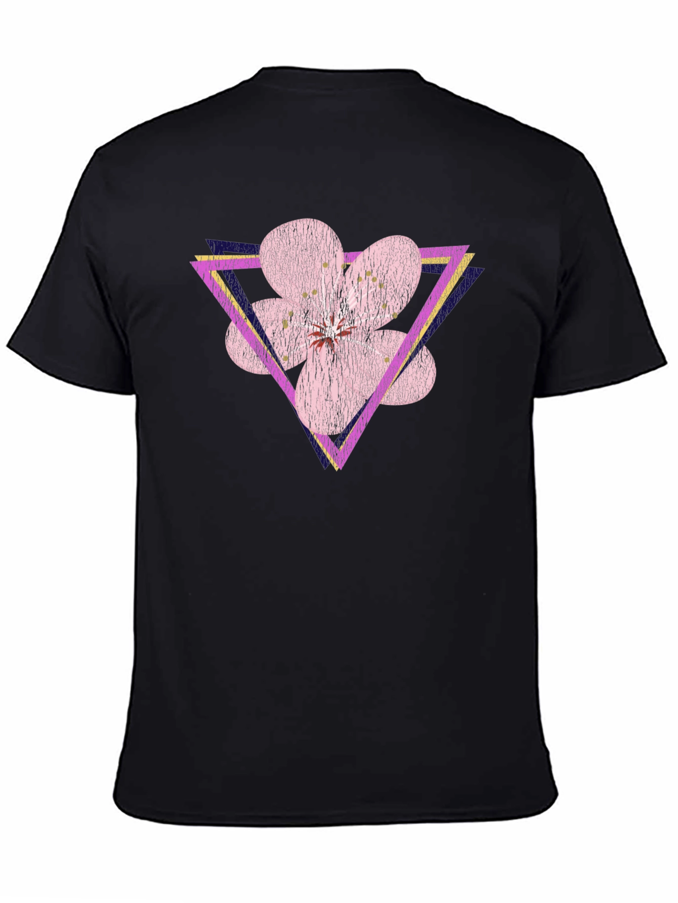 Geometric Floral T-Shirt - Abstract Flower Triangle Design