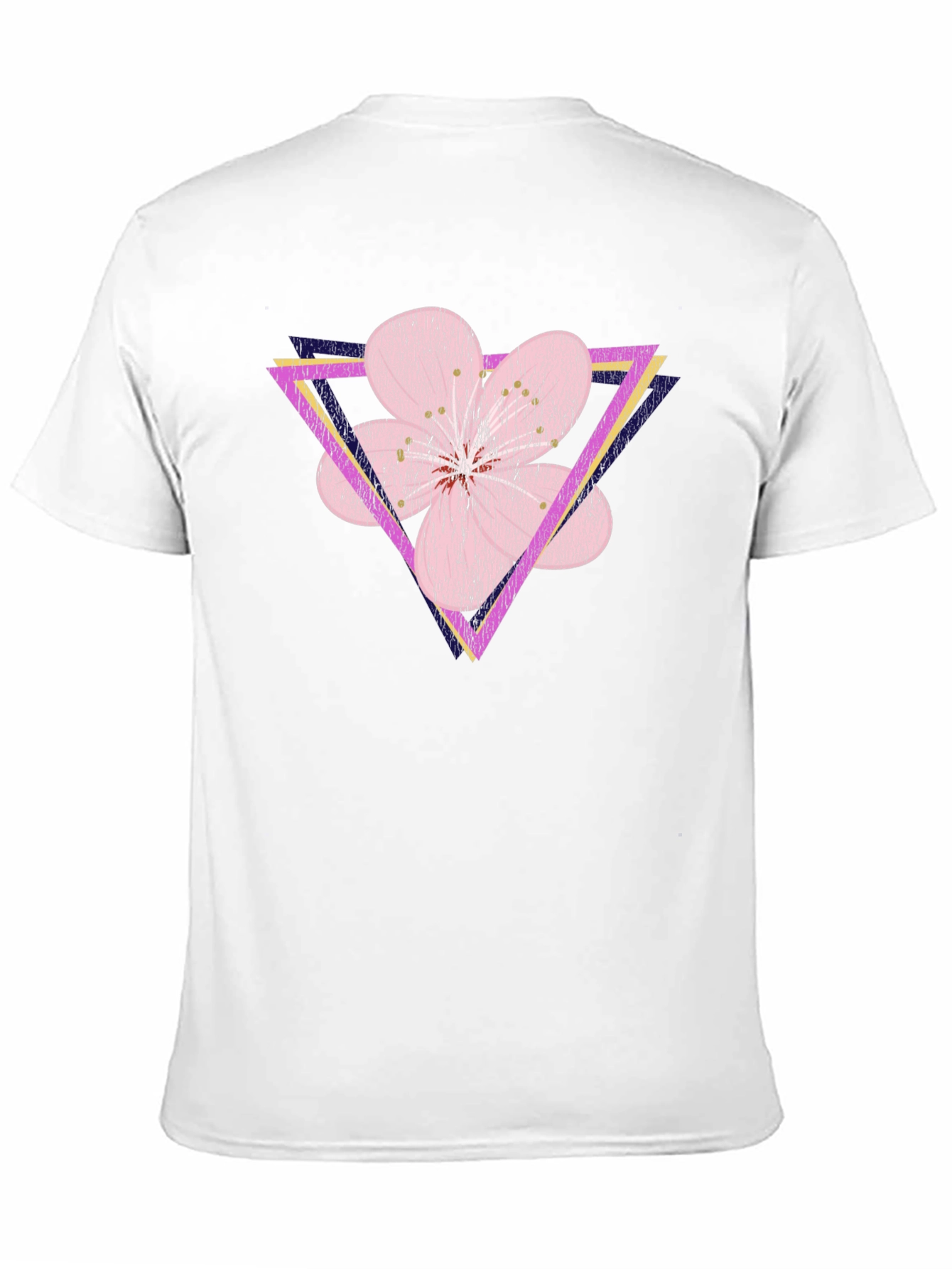Geometric Floral T-Shirt - Abstract Flower Triangle Design