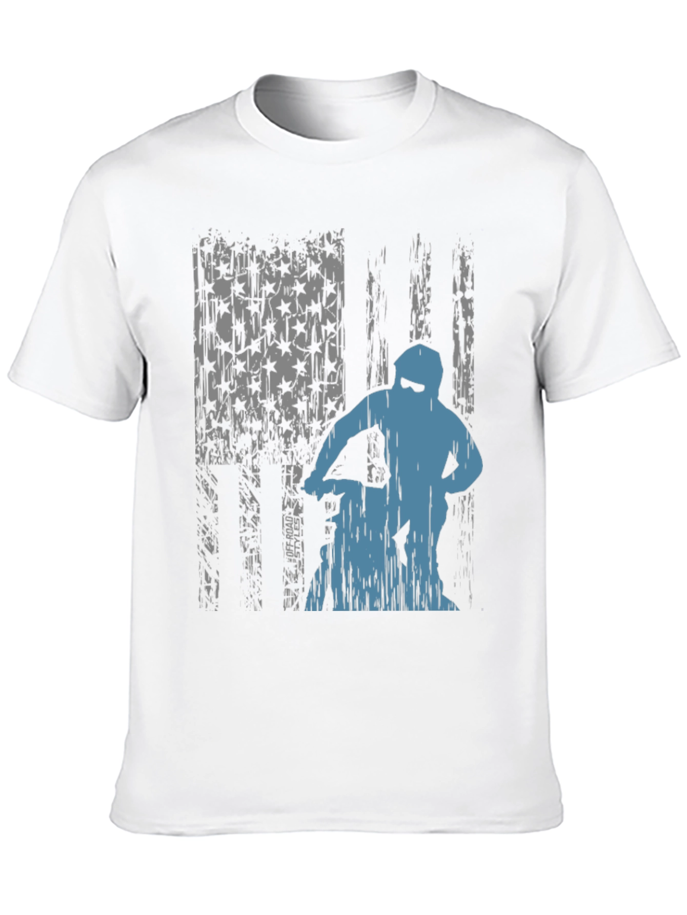 Off-Road Rider Graphic Tee - Distressed American Flag