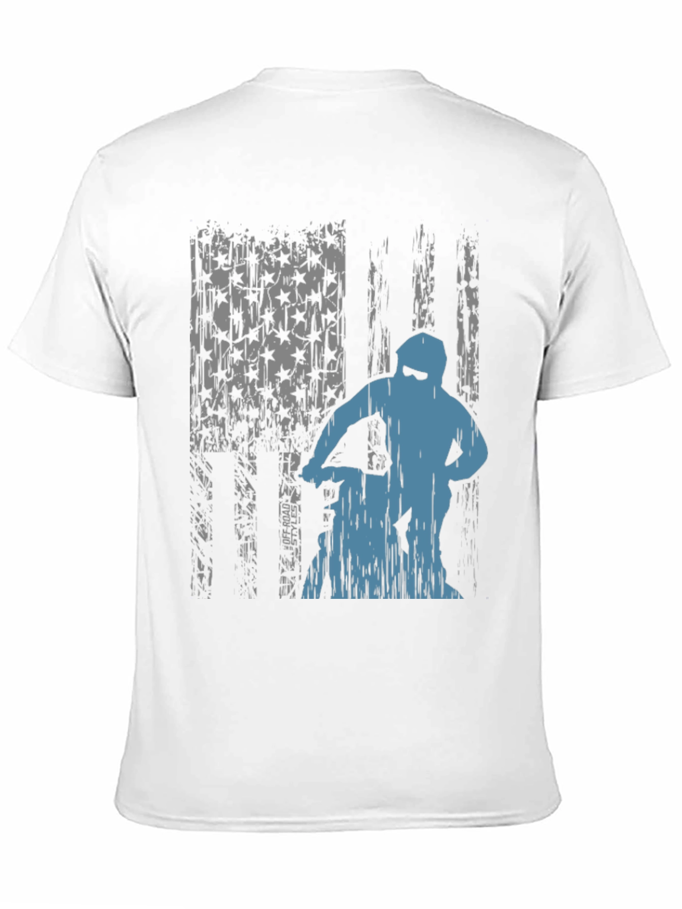 Off-Road Rider Graphic Tee - Distressed American Flag