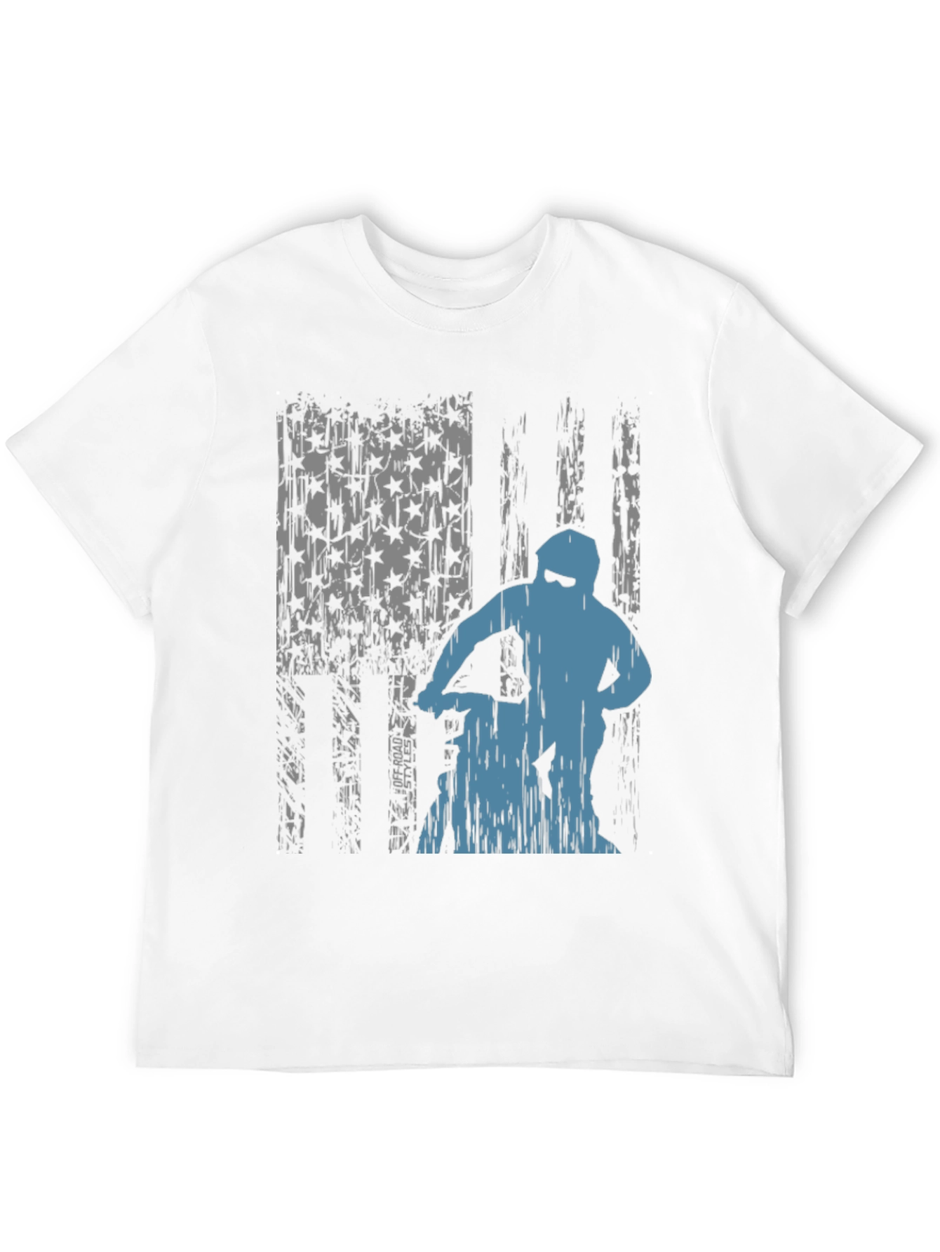 Off-Road Rider Graphic Tee - Distressed American Flag