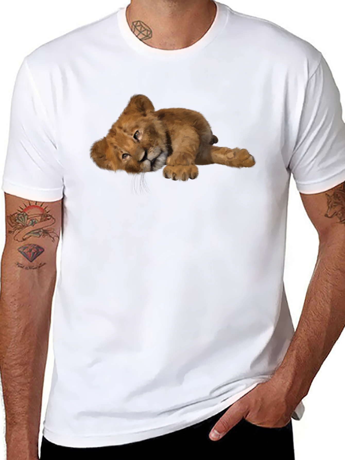 Lion Cub Graphic Tee - Black