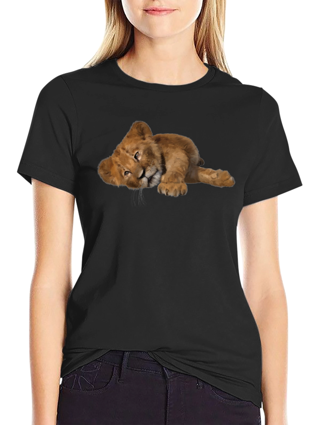 Lion Cub Graphic Tee - Black