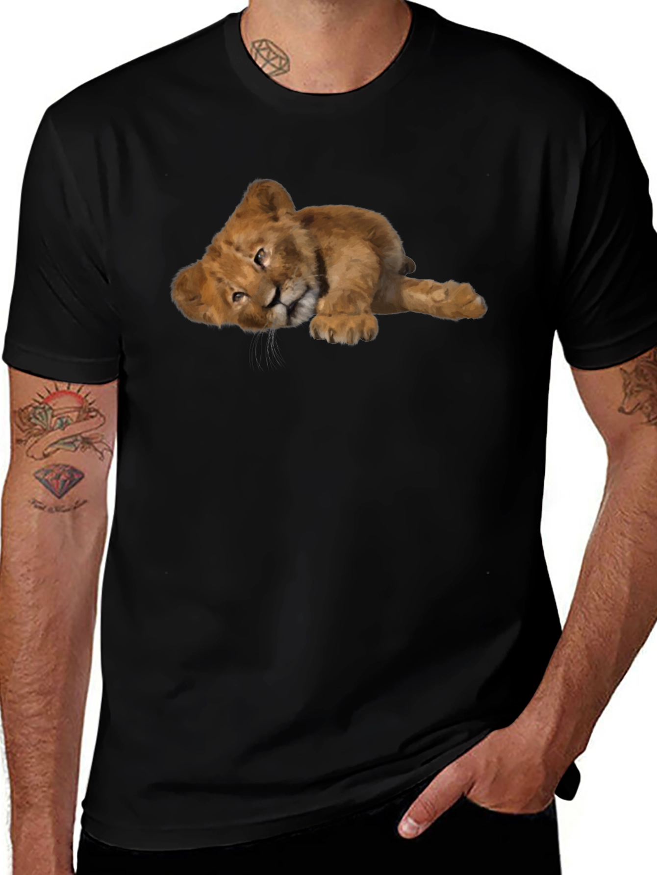 Lion Cub Graphic Tee - Black
