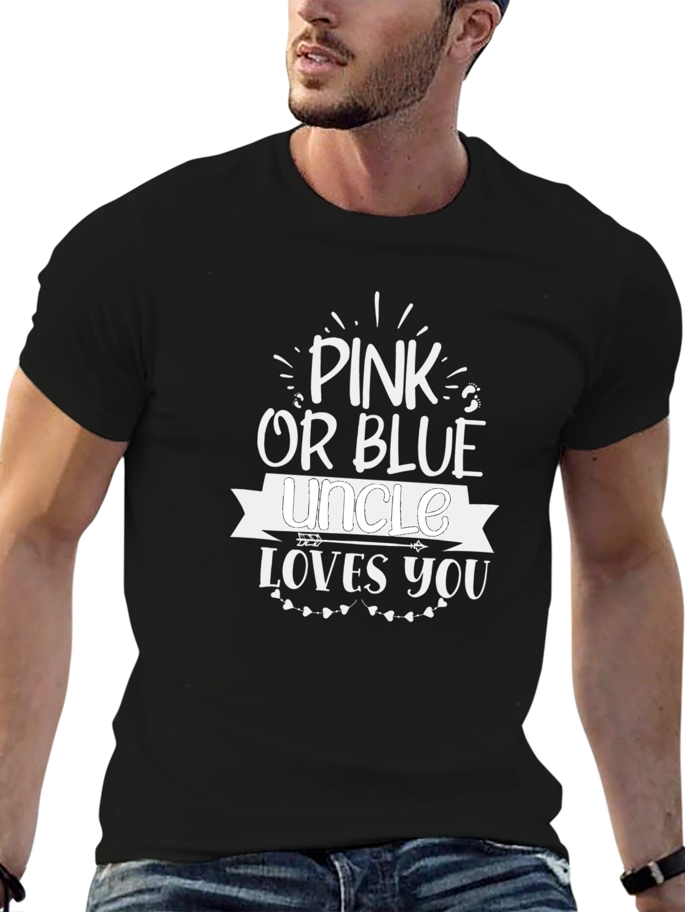 Pink or Blue Uncle Loves You T-Shirt