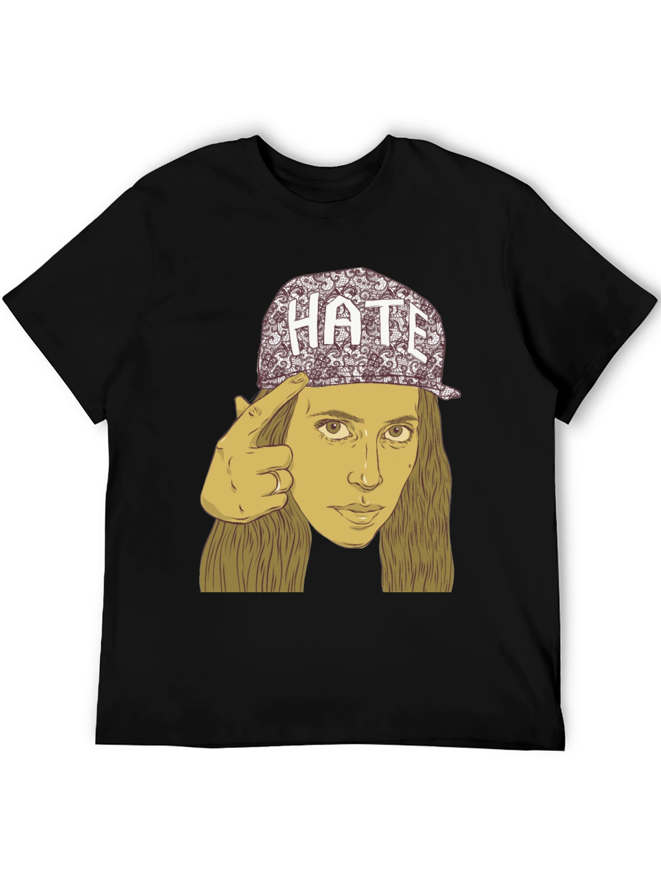 Hate Cap Tee - Edgy Graphic Print Unisex T-Shirt