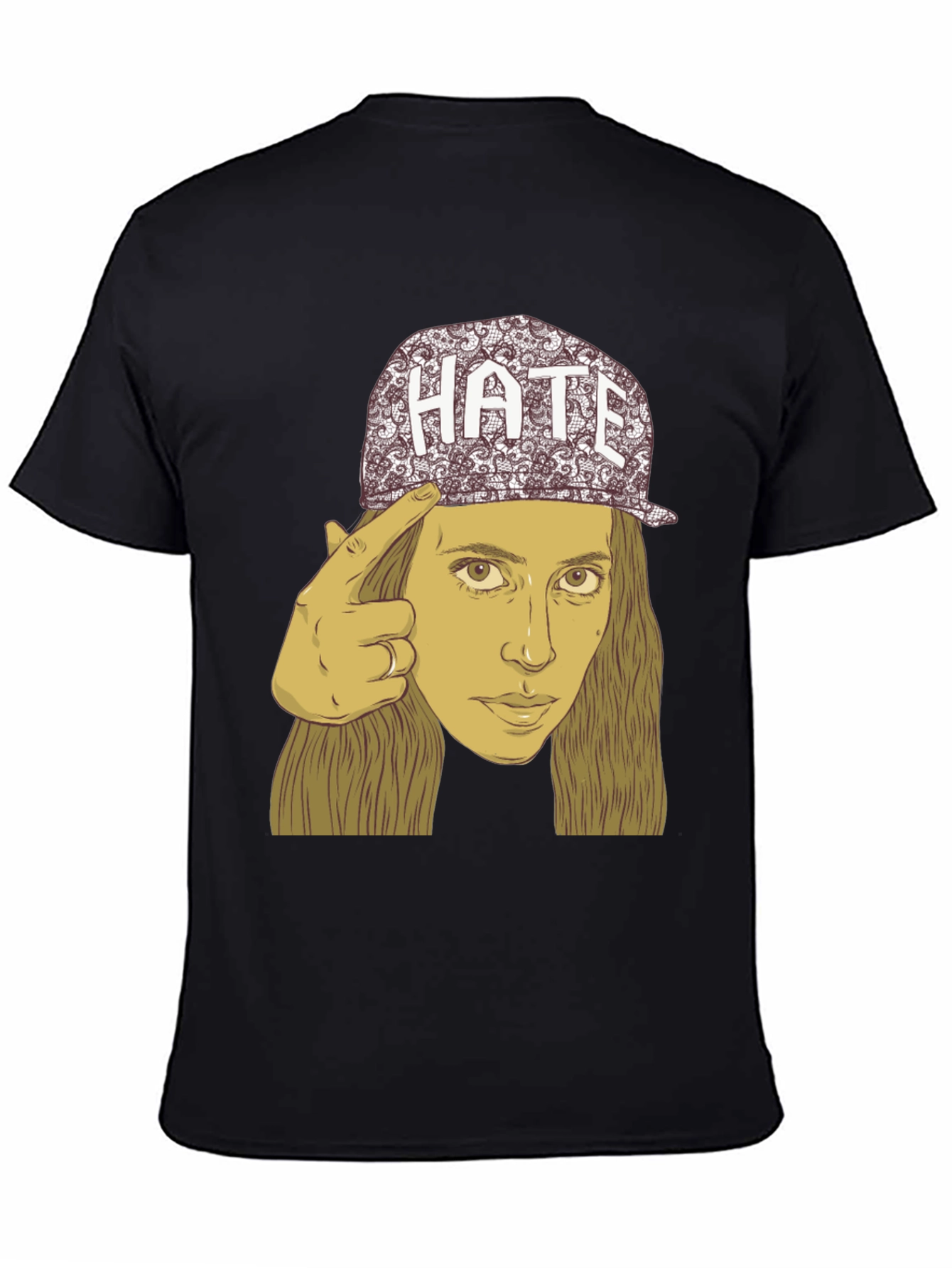 Hate Cap Tee - Edgy Graphic Print Unisex T-Shirt