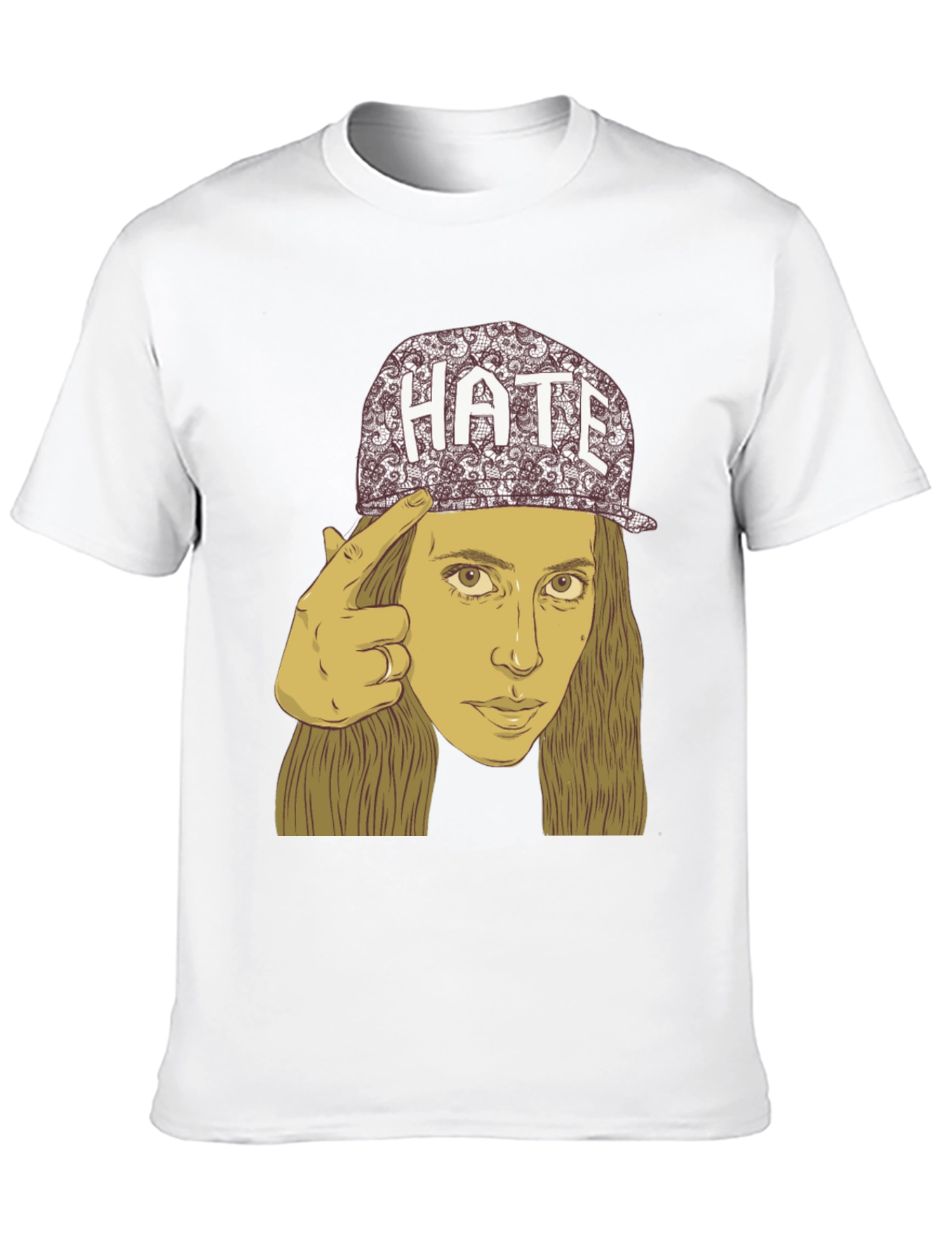 Hate Cap Tee - Edgy Graphic Print Unisex T-Shirt