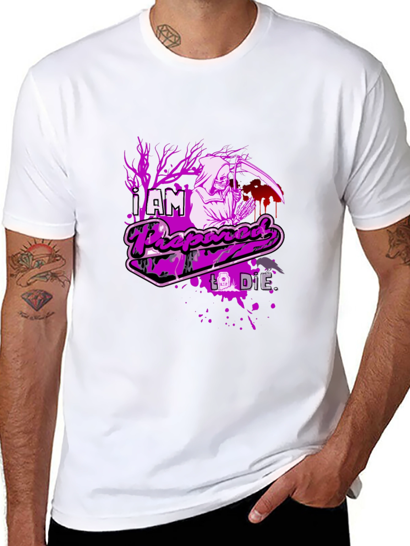 Grim Reaper Prepared to Die Graphic T-Shirt