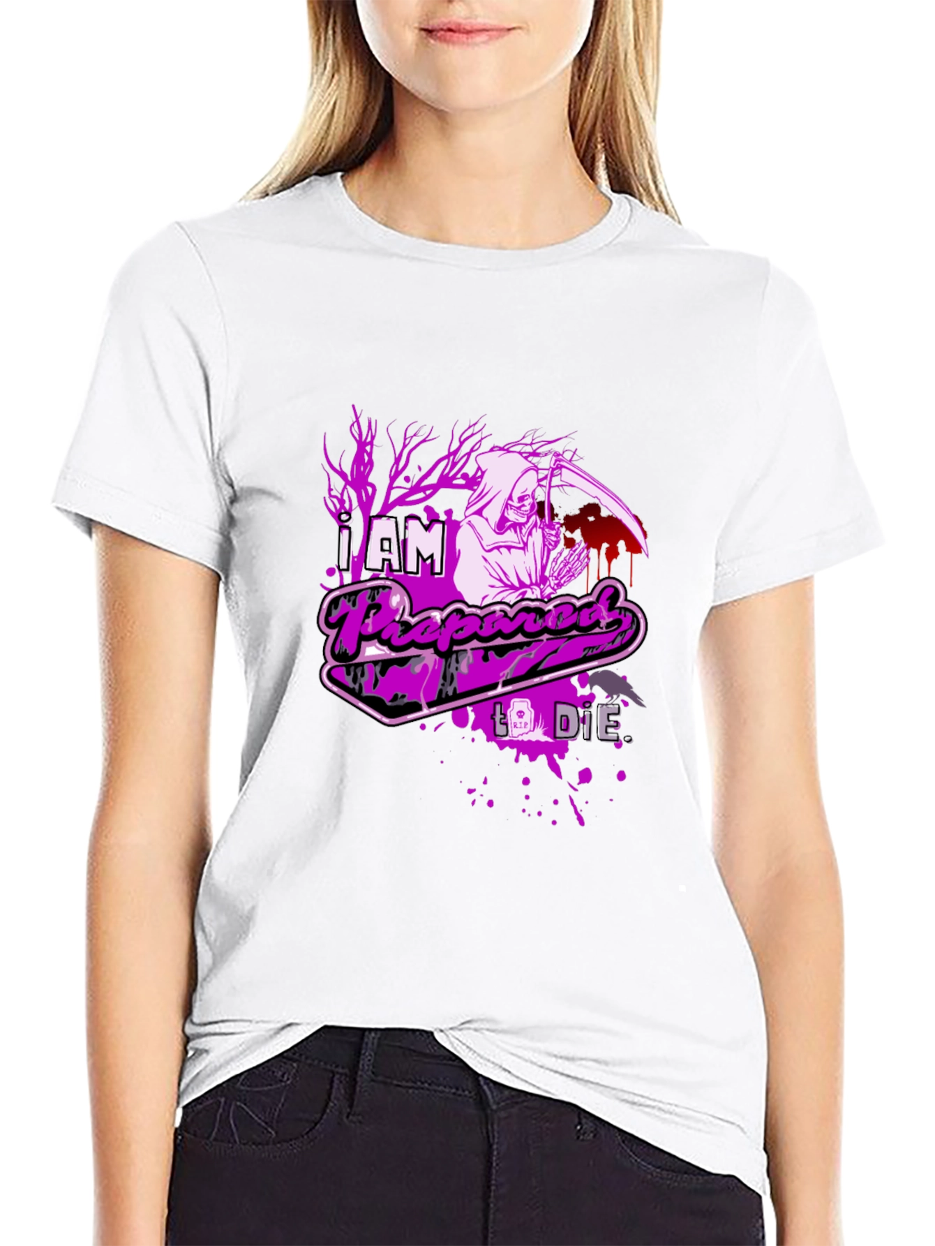 Grim Reaper Prepared to Die Graphic T-Shirt