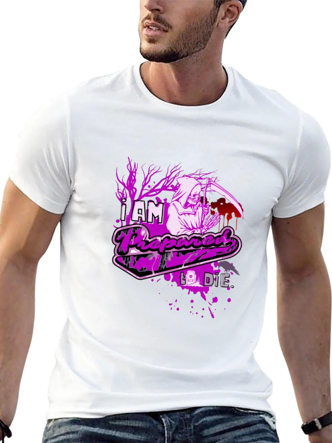 Grim Reaper Prepared to Die Graphic T-Shirt