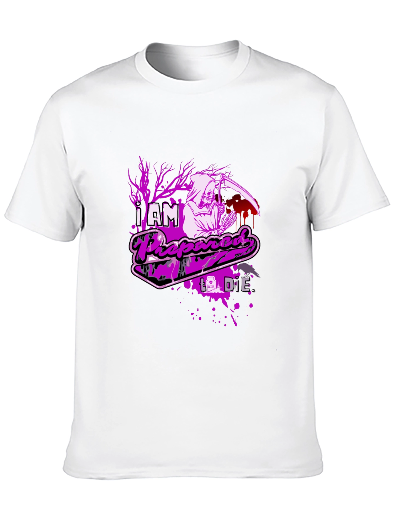 Grim Reaper Prepared to Die Graphic T-Shirt