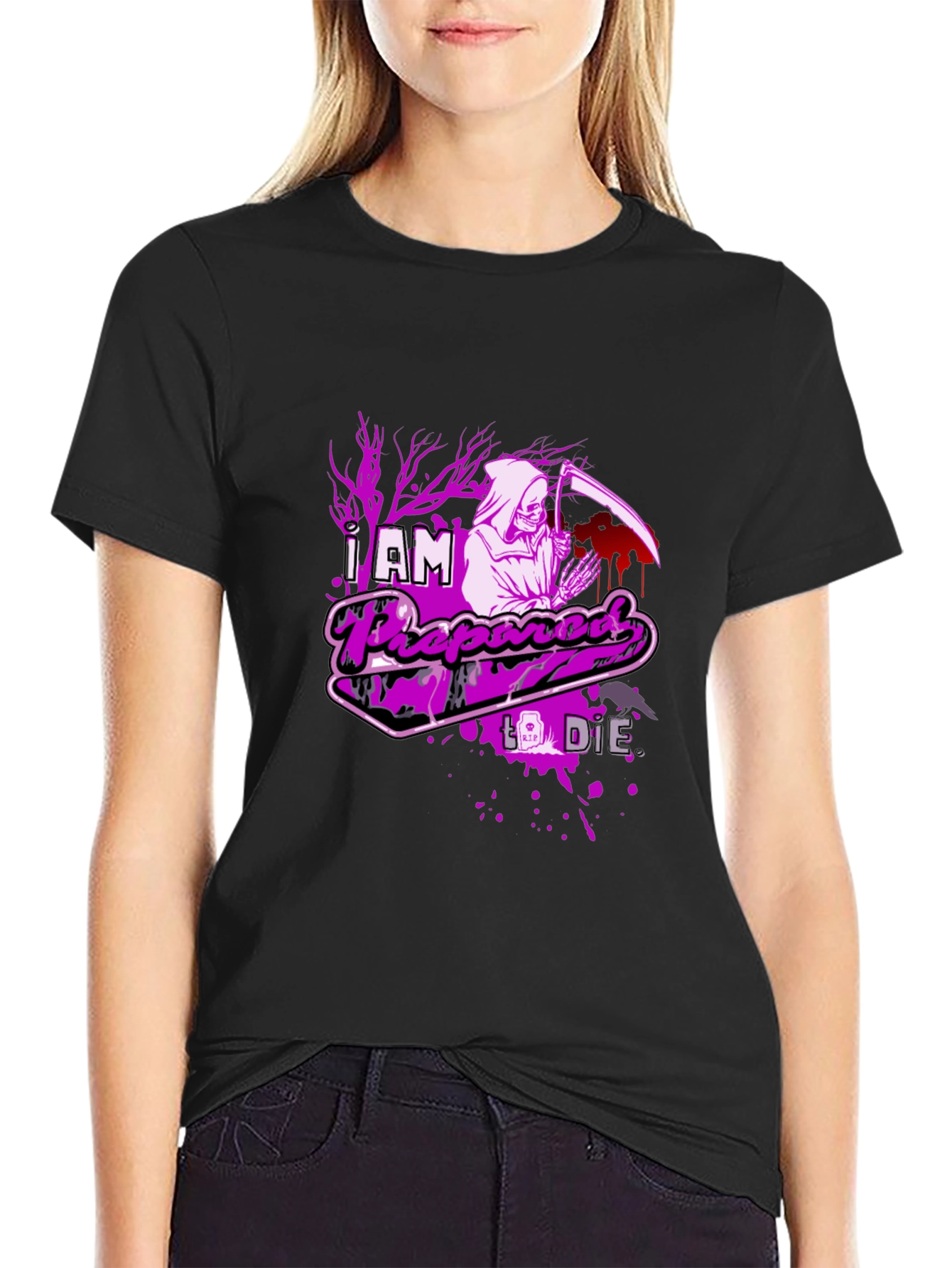 Grim Reaper Prepared to Die Graphic T-Shirt