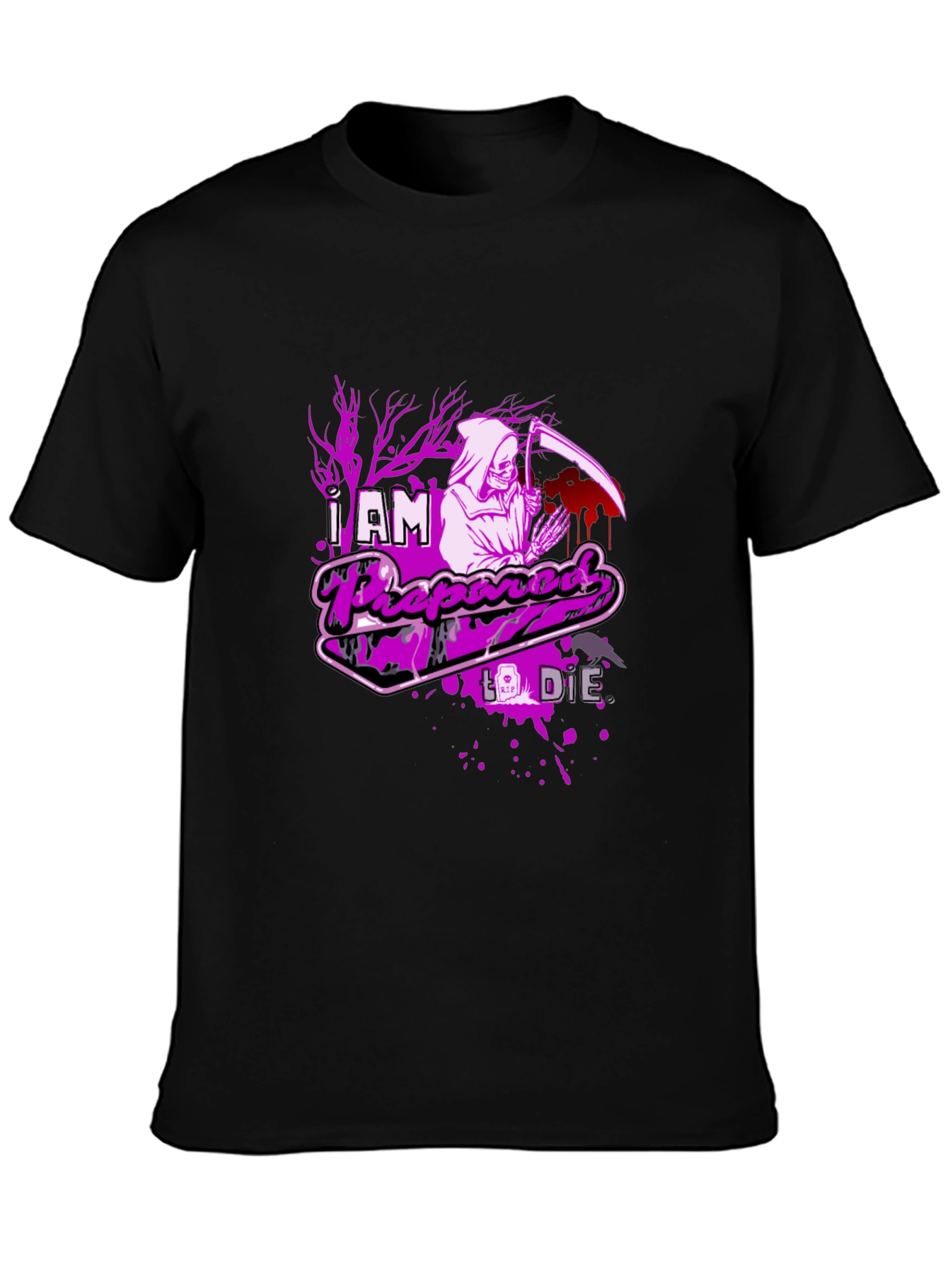 Grim Reaper Prepared to Die Graphic T-Shirt
