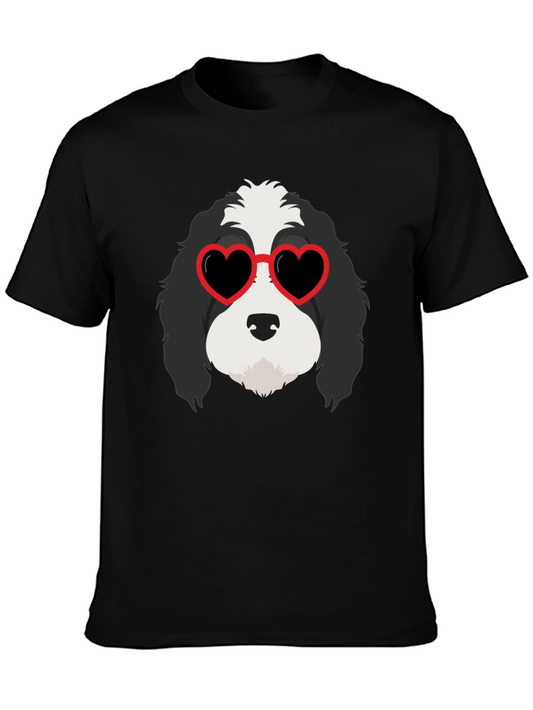 Dog with Heart Sunglasses T-Shirt