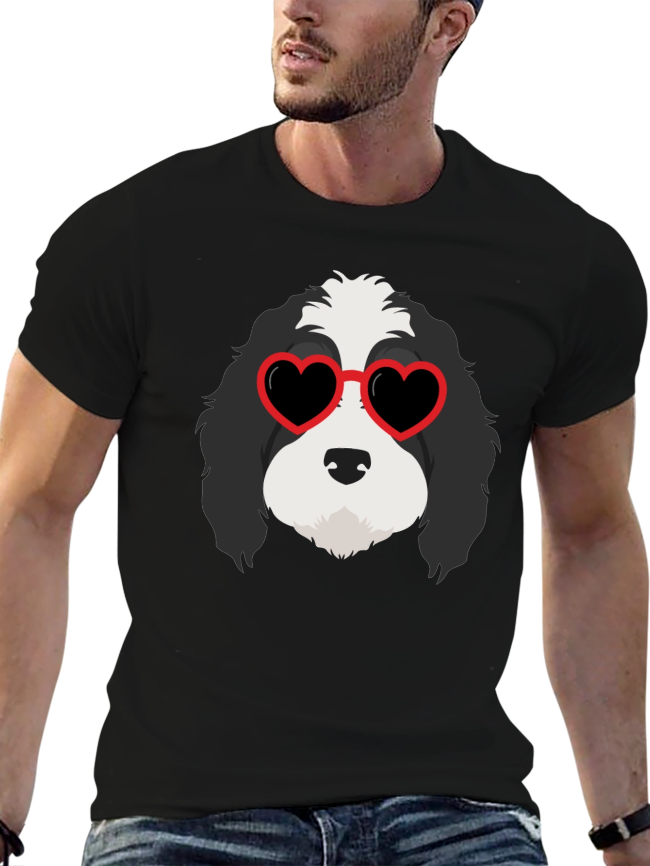 Dog with Heart Sunglasses T-Shirt