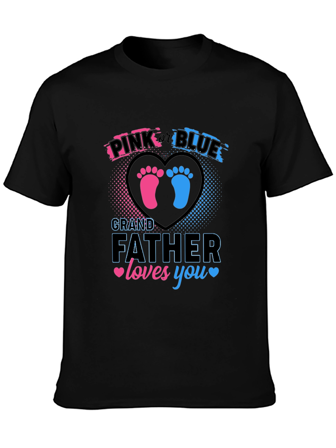 Pink or Blue Grandfather Loves You T-Shirt