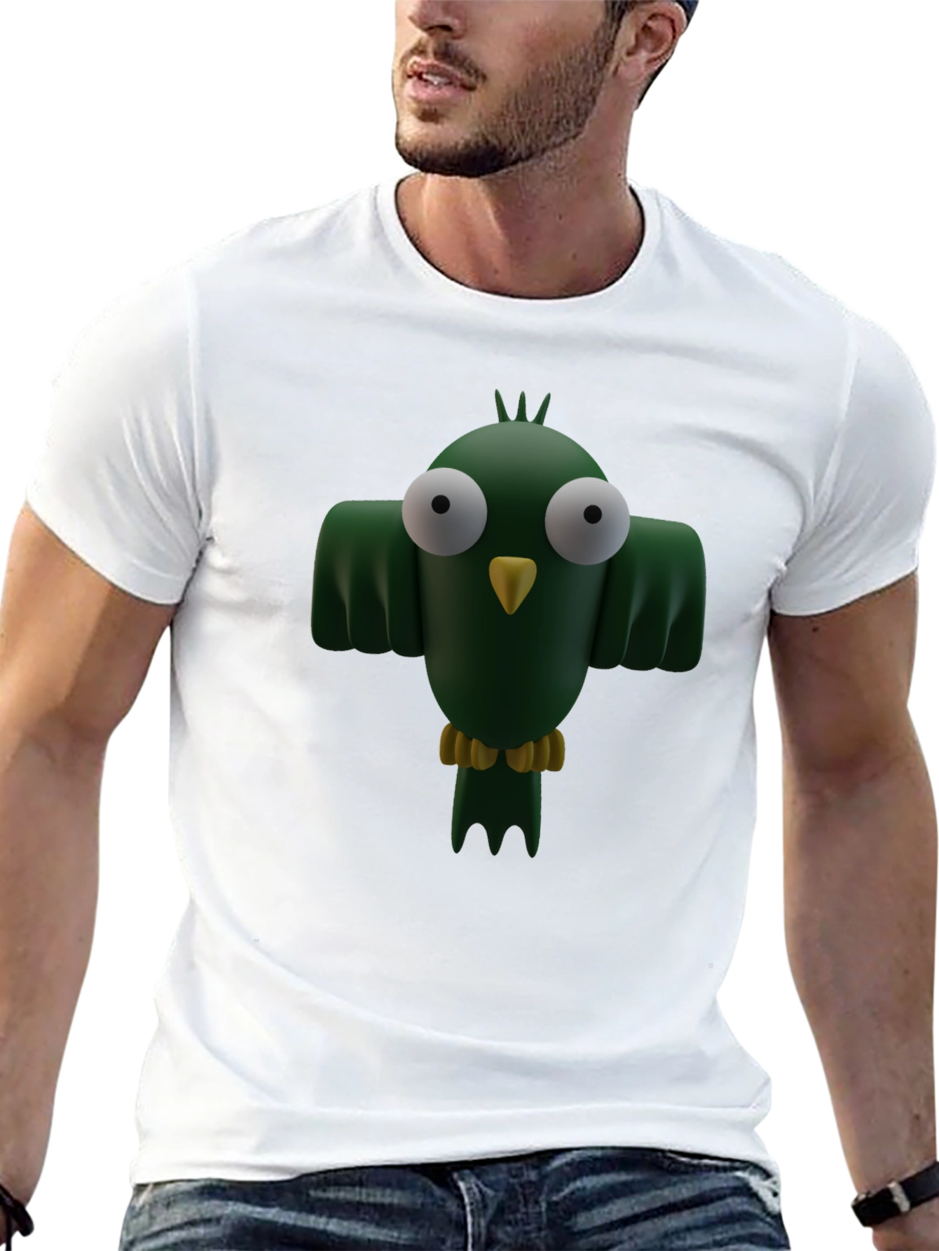 Cartoon Bird Graphic T-Shirt - Funny Animal Tee