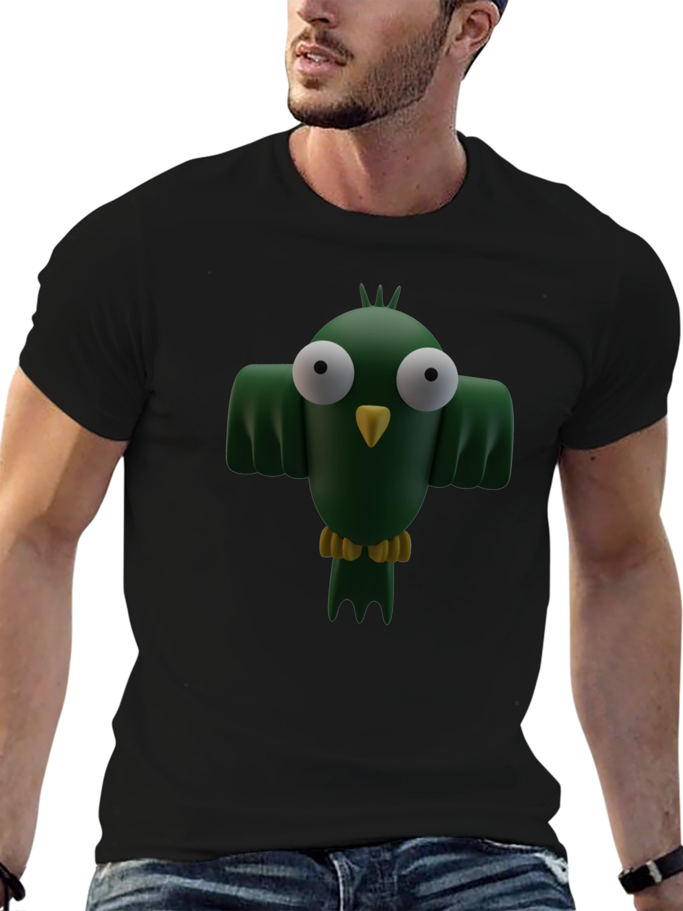 Cartoon Bird Graphic T-Shirt - Funny Animal Tee
