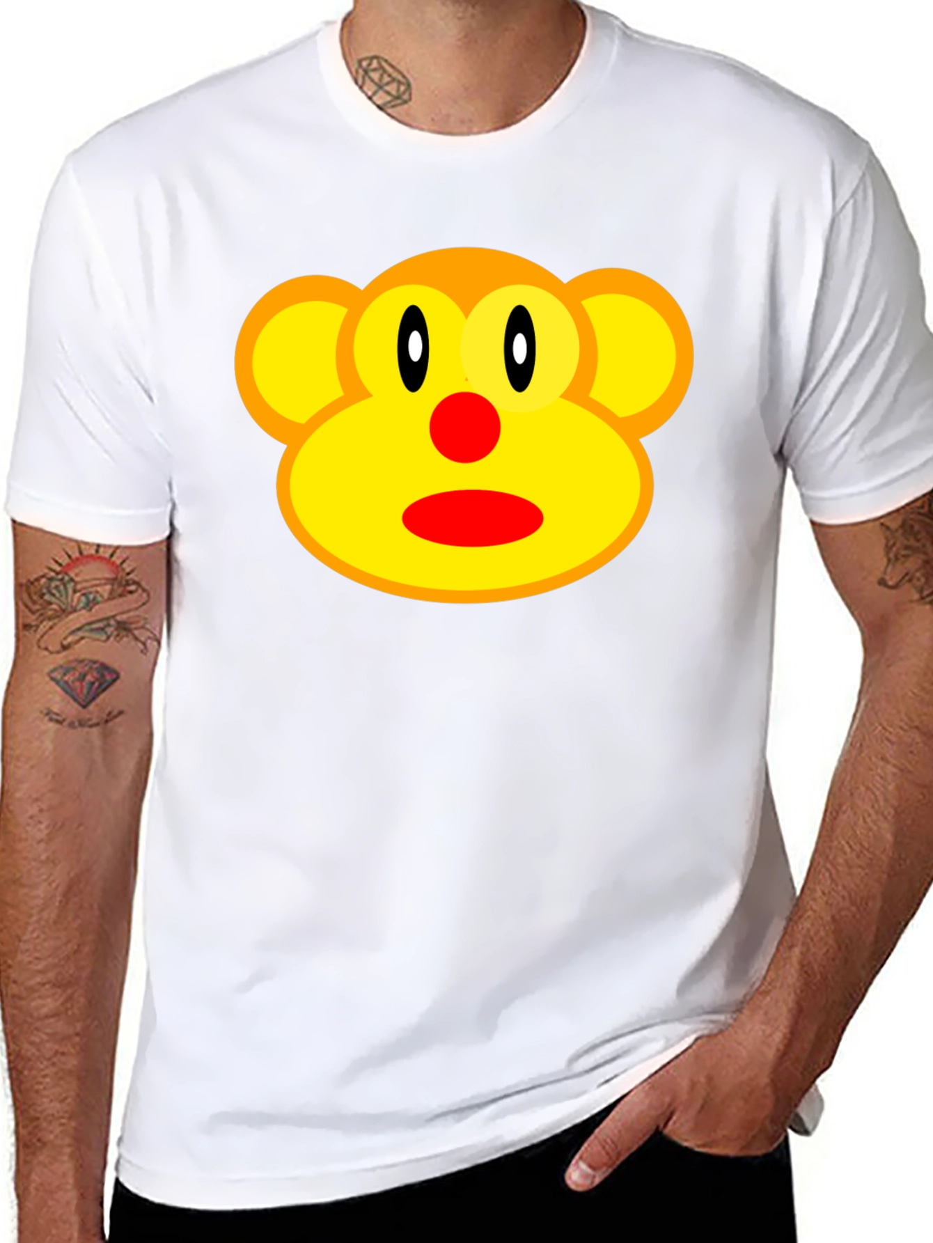 Monkey Face Graphic T-Shirt - Casual Style