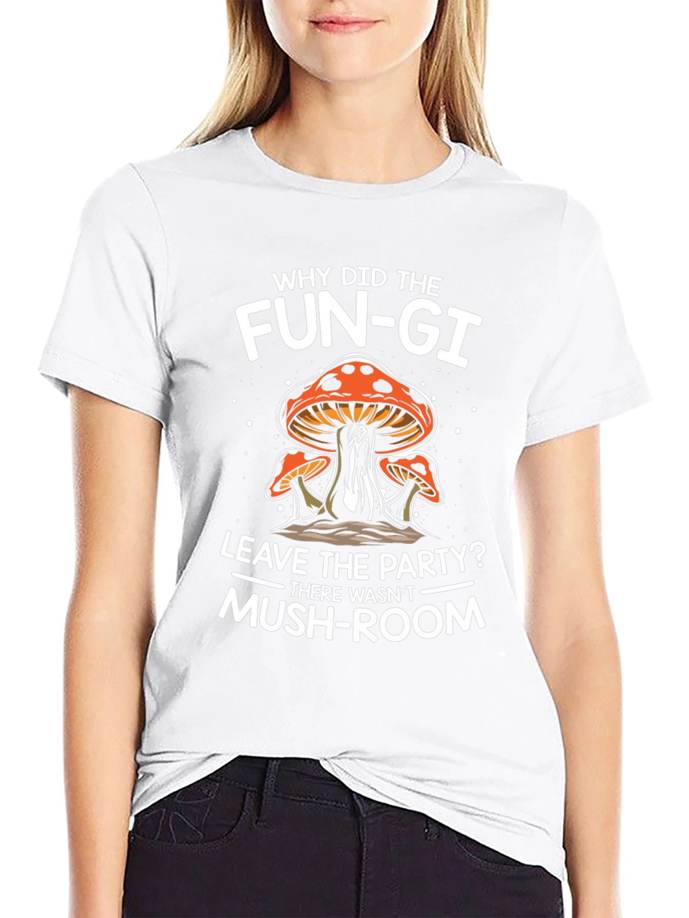 Funny Mushroom Pun T-Shirt - Why Did The Fun-gi