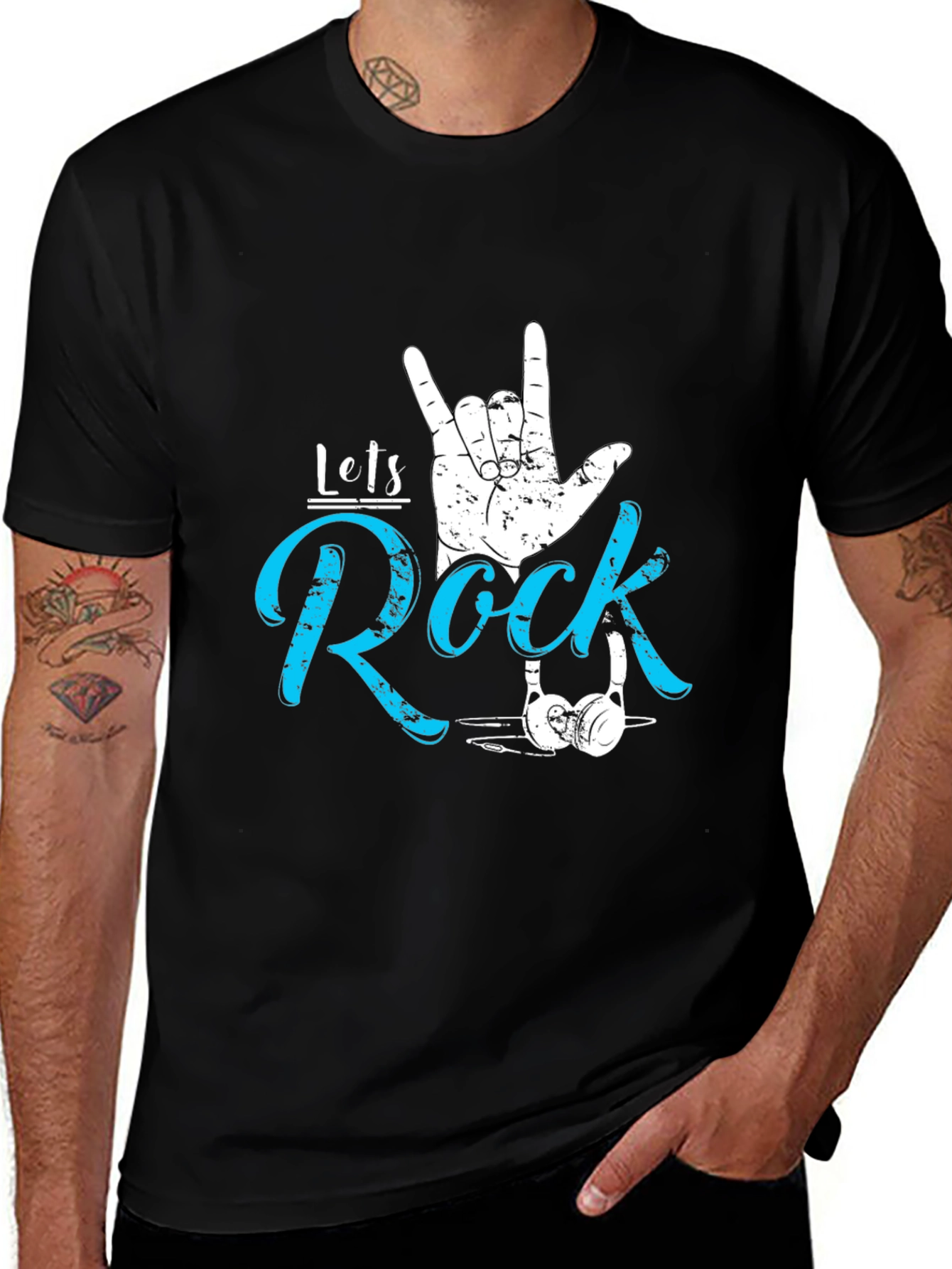 Lets Rock Graphic Tee - Cool Music Fan T-Shirt