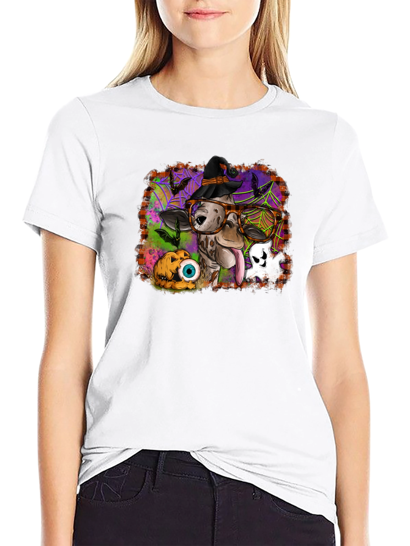 Halloween Cow Witch Graphic Tee