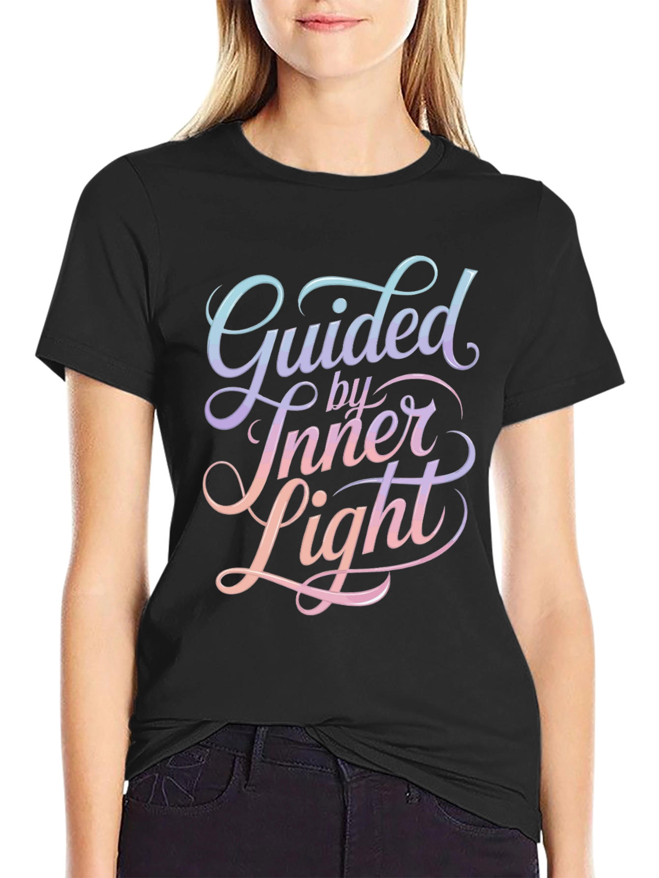 Guided by Inner Light Graphic Tee - Black
