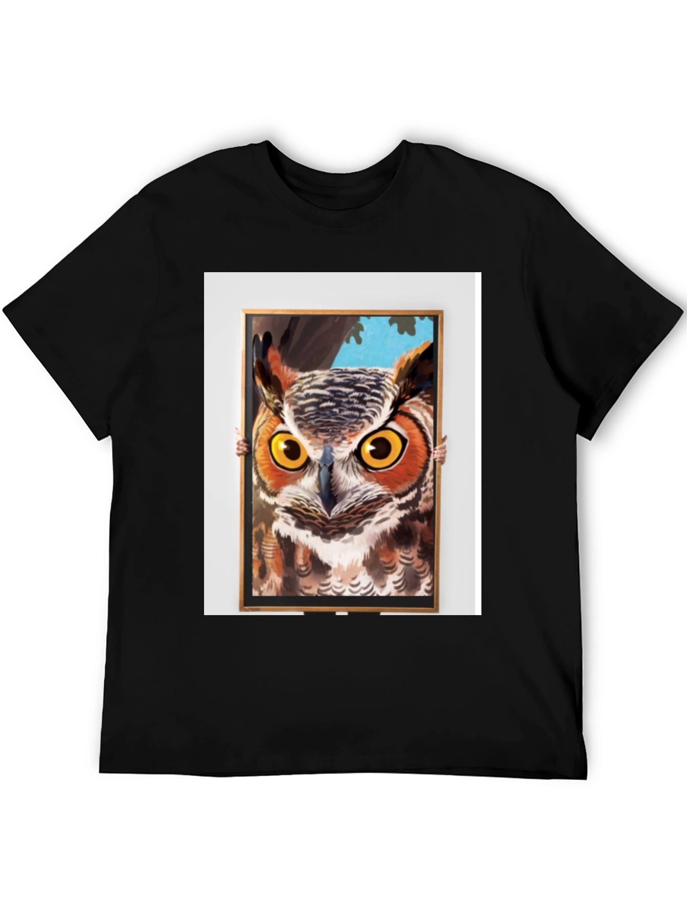 Owl Framed Art Graphic T-Shirt