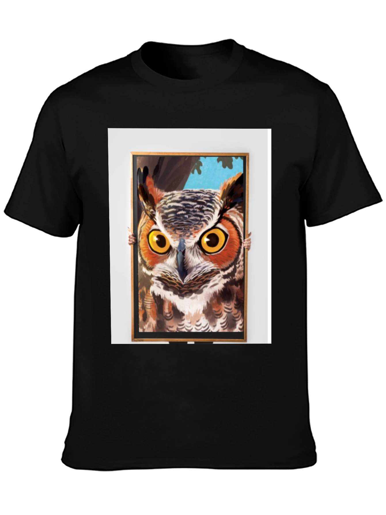 Owl Framed Art Graphic T-Shirt