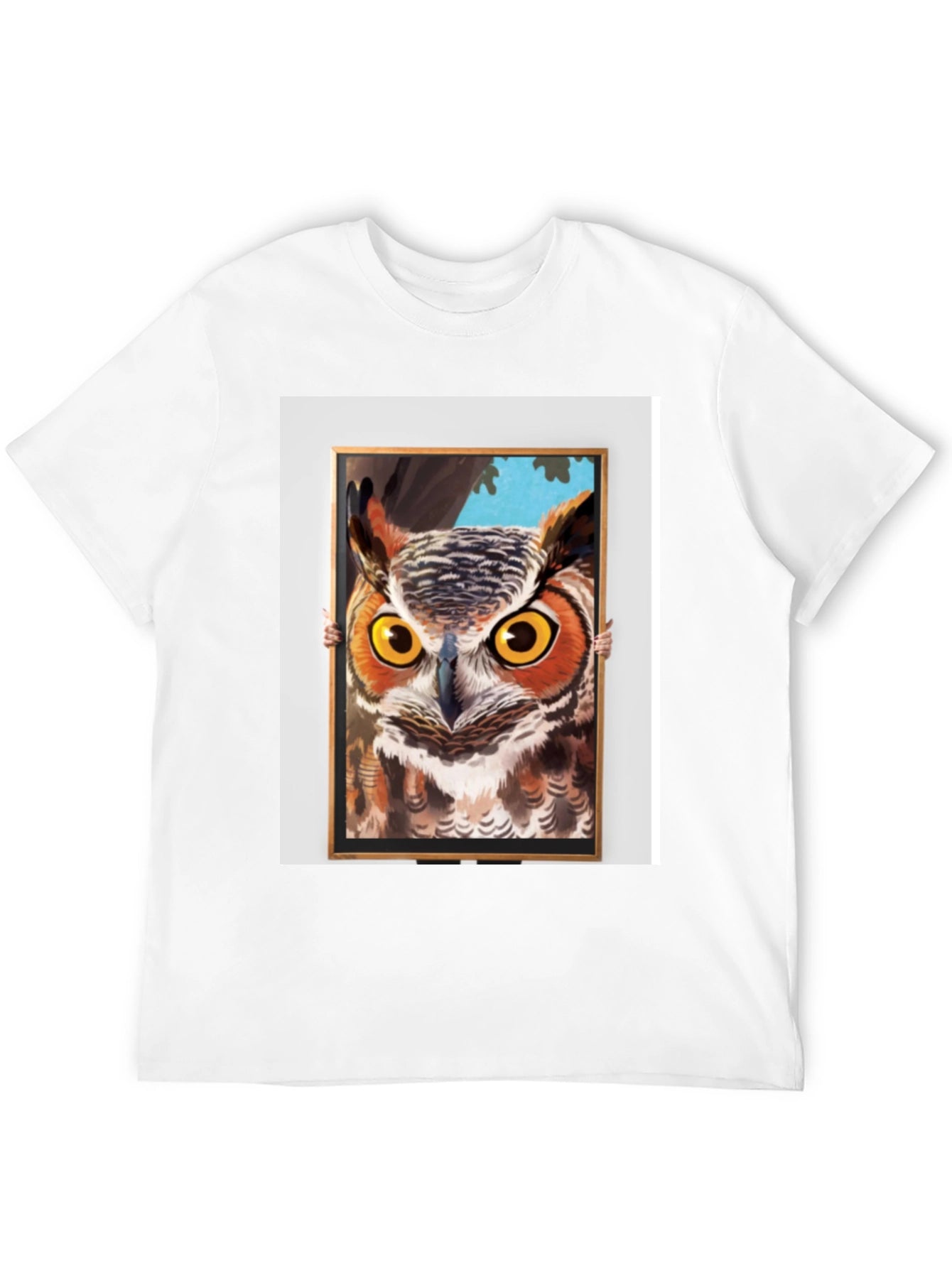 Owl Framed Art Graphic T-Shirt