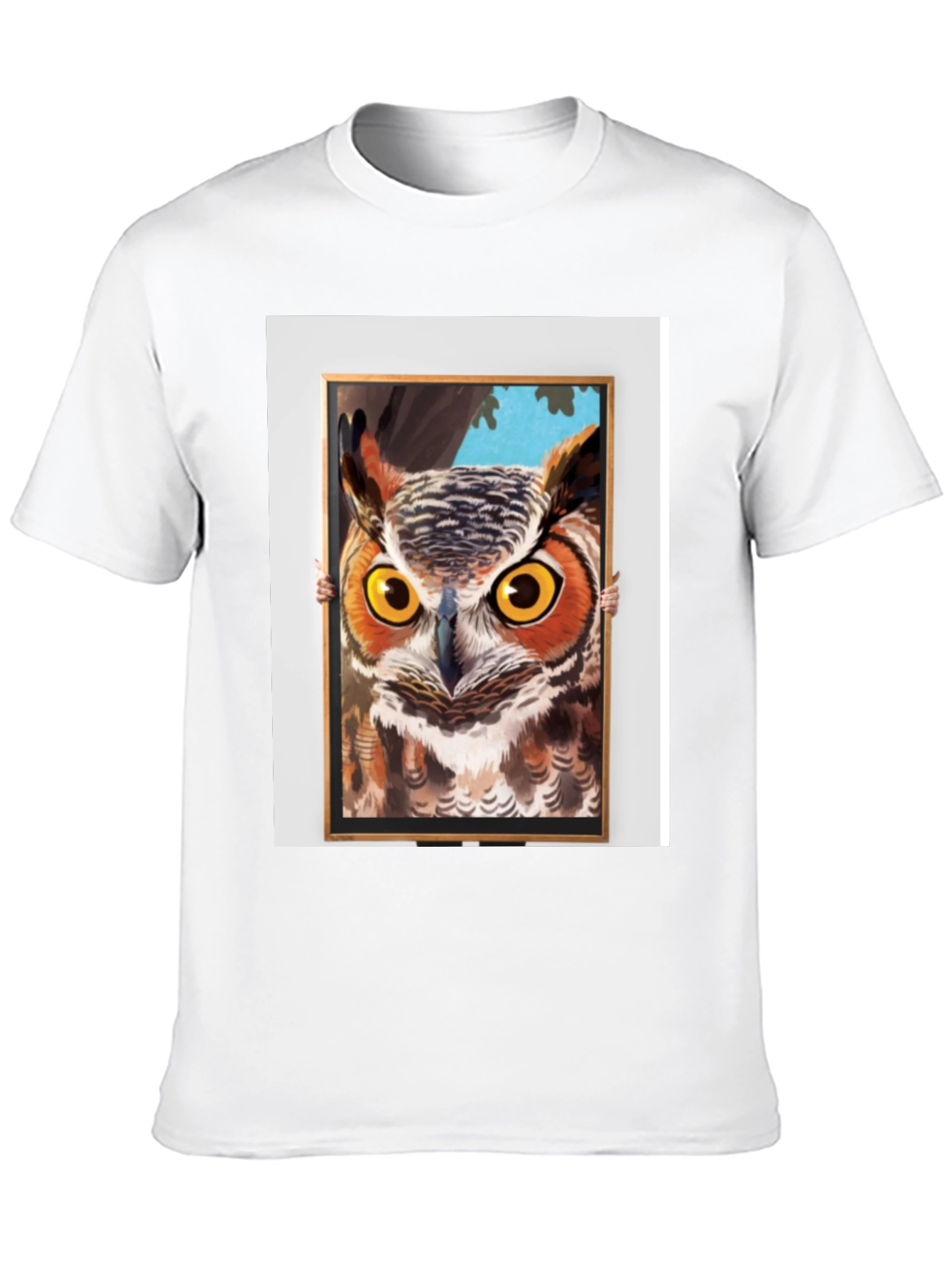 Owl Framed Art Graphic T-Shirt