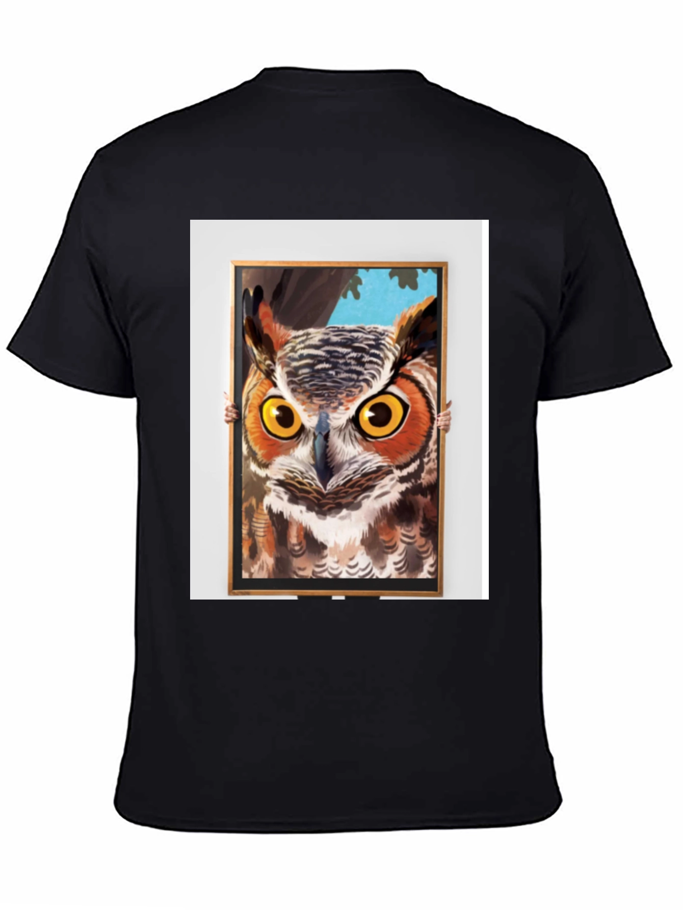 Owl Framed Art Graphic T-Shirt