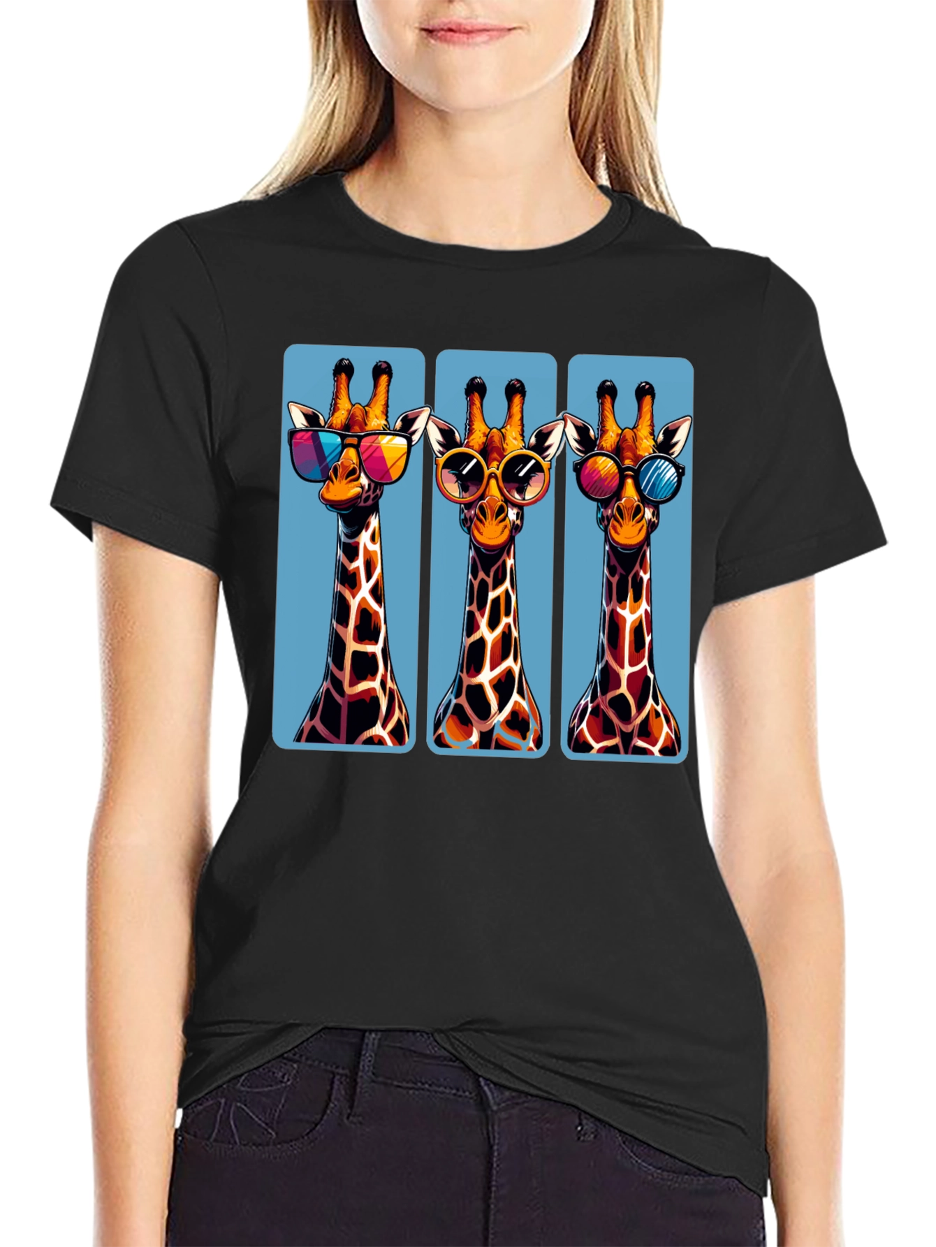 Giraffe Trio T-Shirt - Cool Shades Style