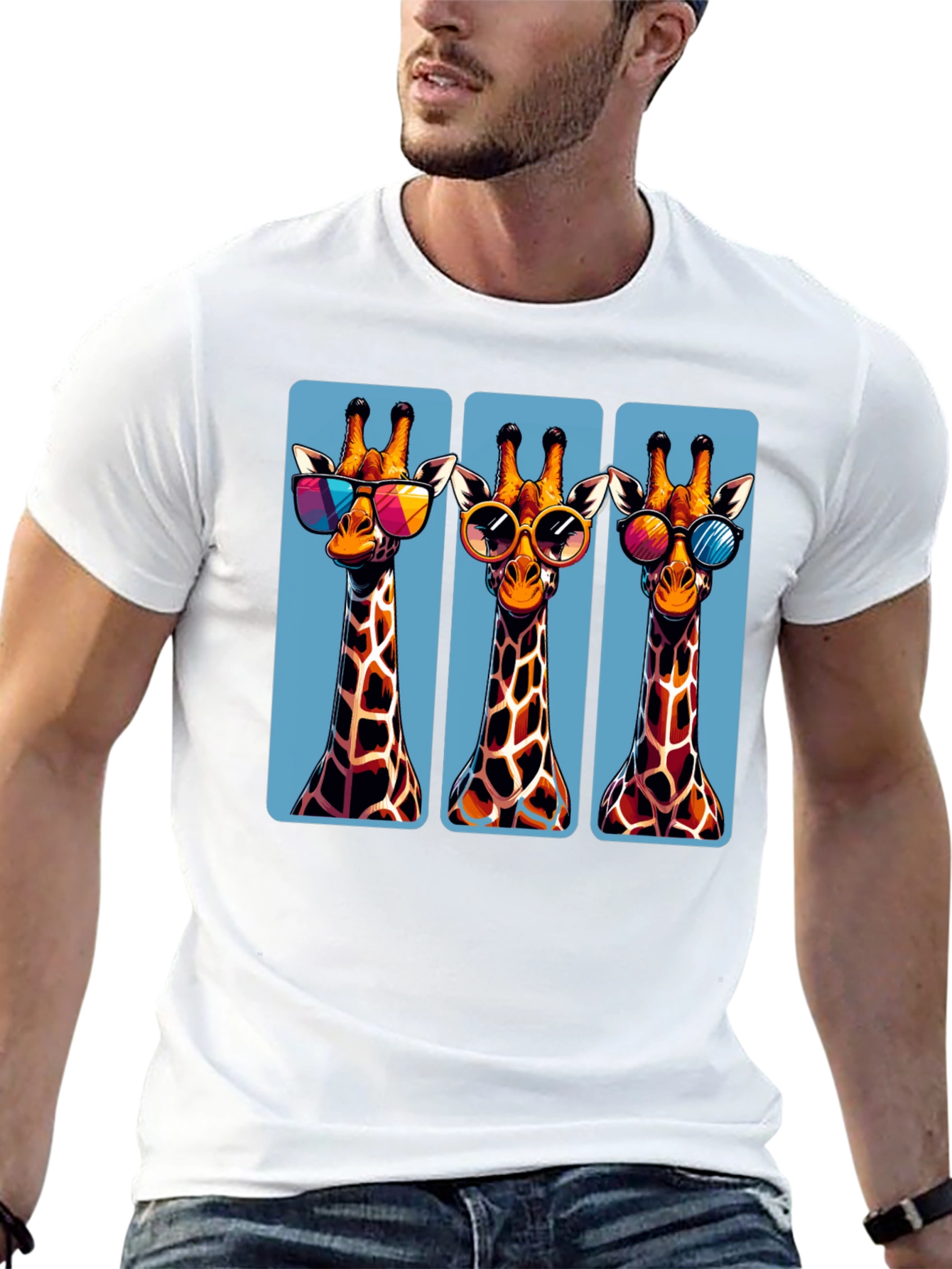 Giraffe Trio T-Shirt - Cool Shades Style