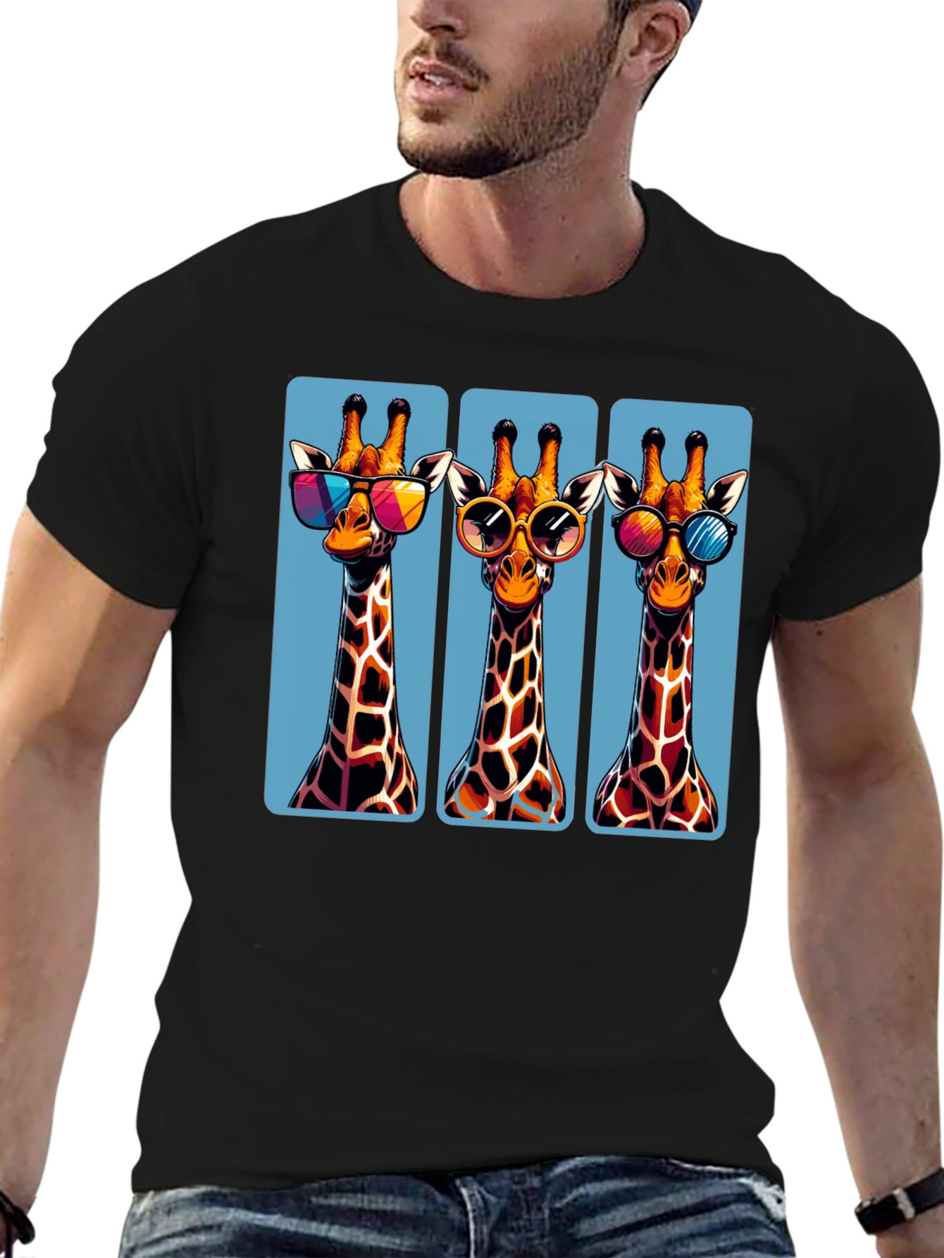 Giraffe Trio T-Shirt - Cool Shades Style
