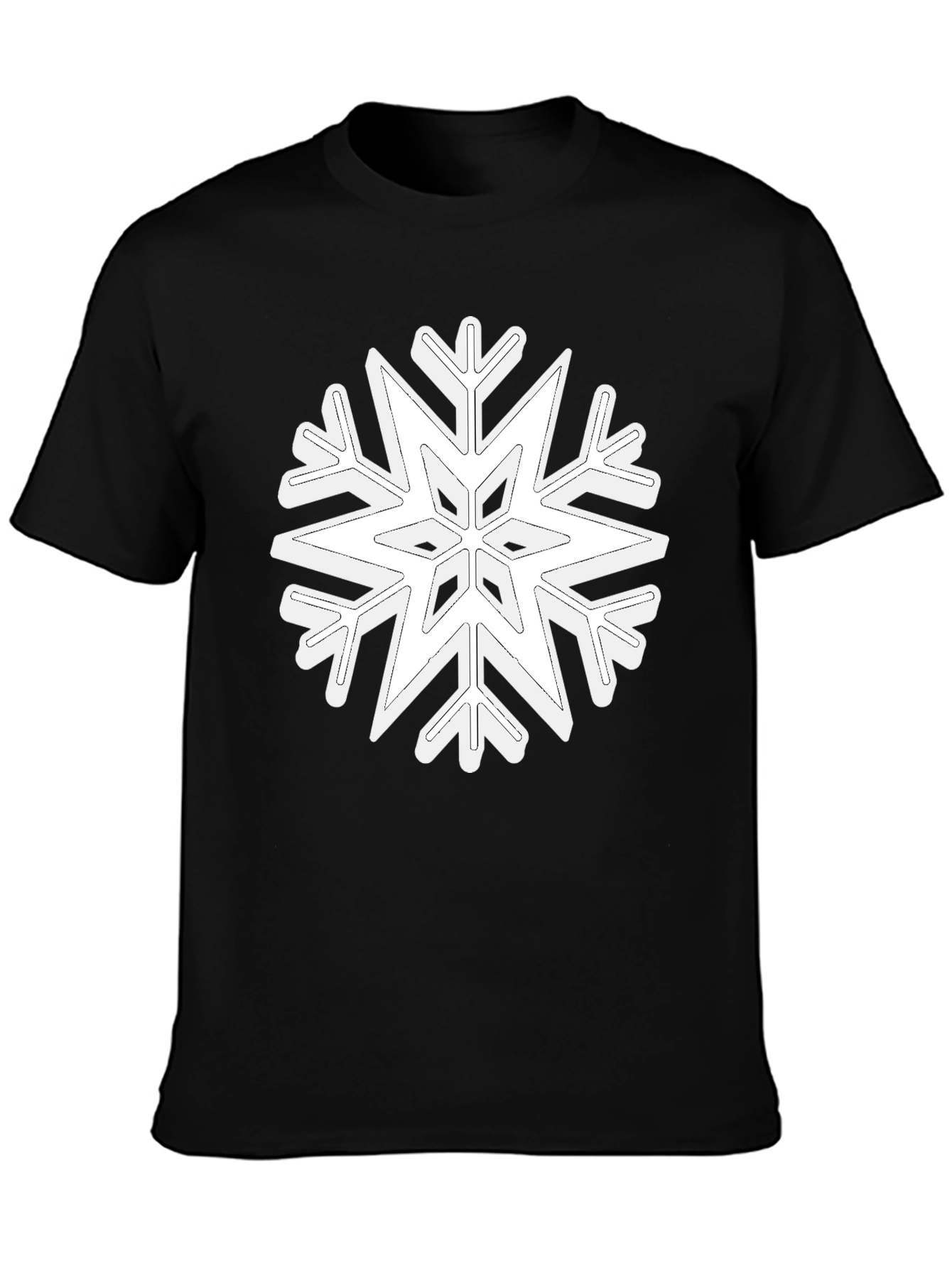 Snowflake Graphic Print Black T-Shirt