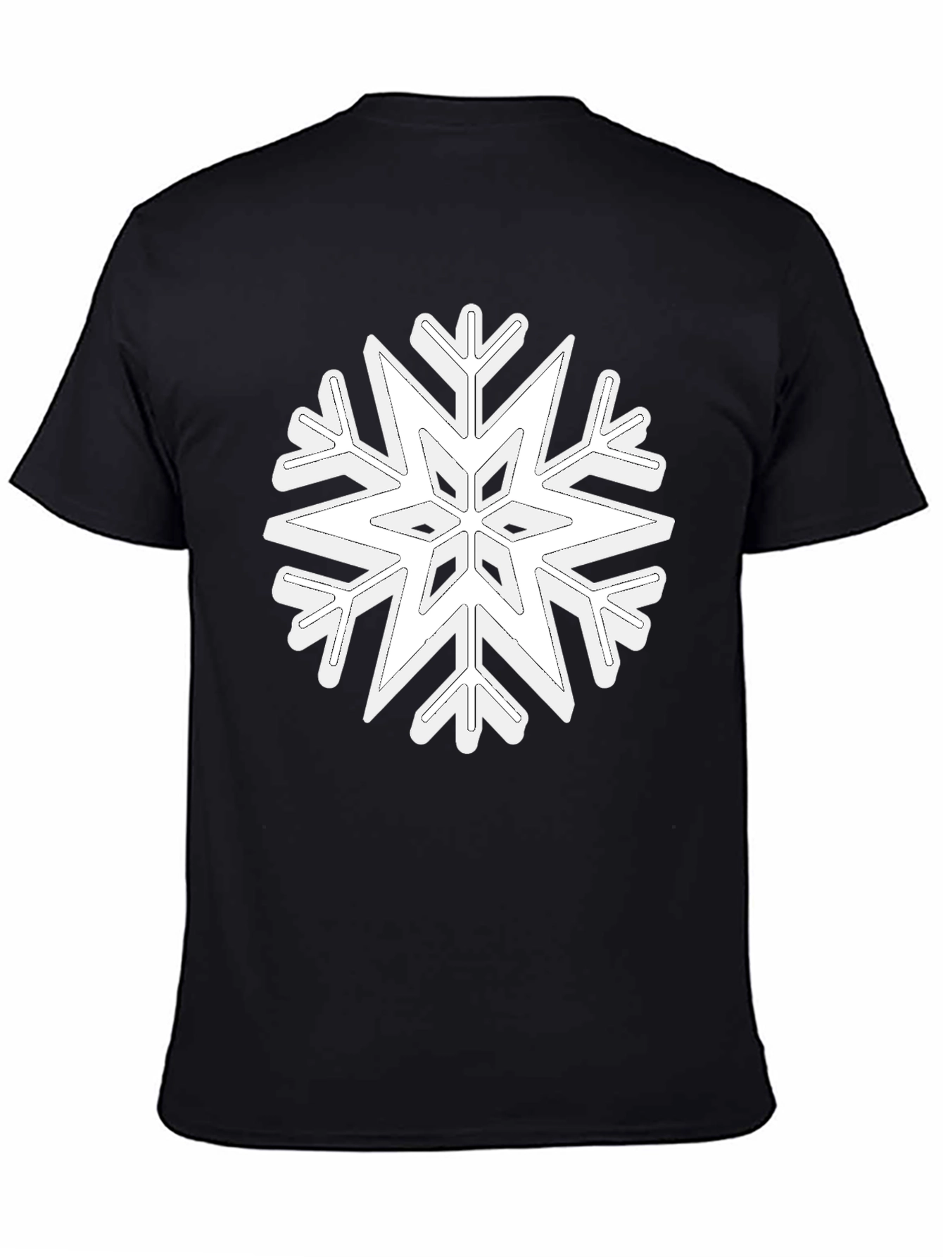 Snowflake Graphic Print Black T-Shirt