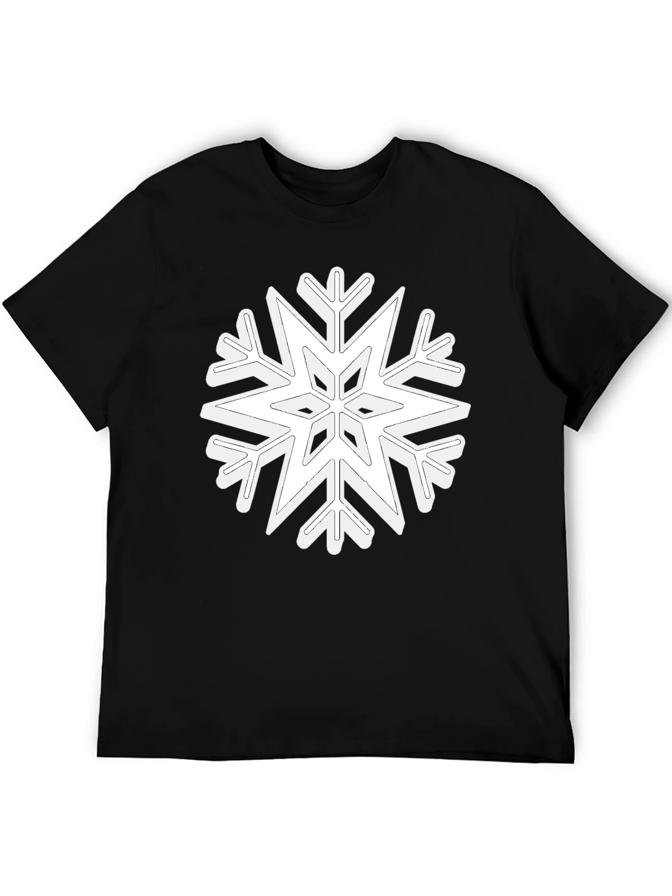Snowflake Graphic Print Black T-Shirt