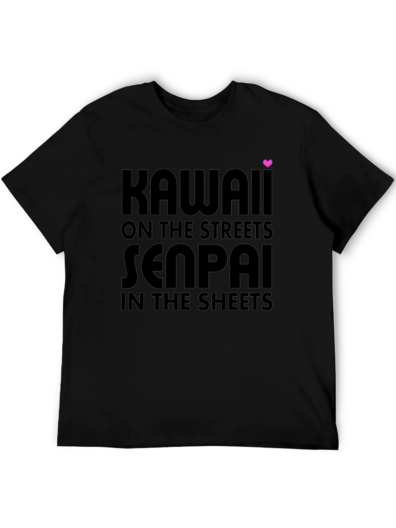 Kawaii Senpai Graphic Tee - Black Cotton T-Shirt