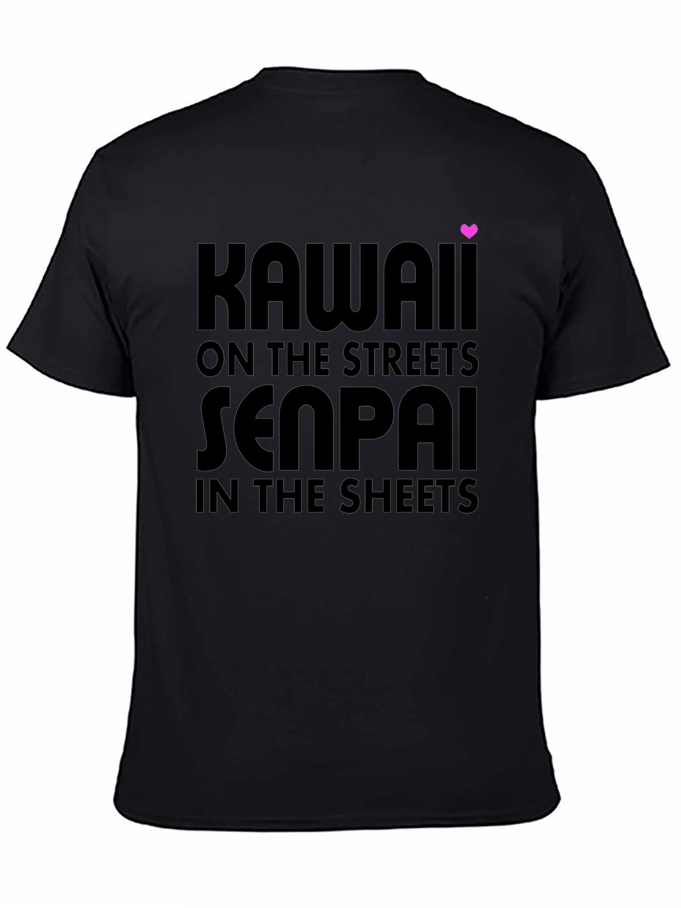 Kawaii Senpai Graphic Tee - Black Cotton T-Shirt