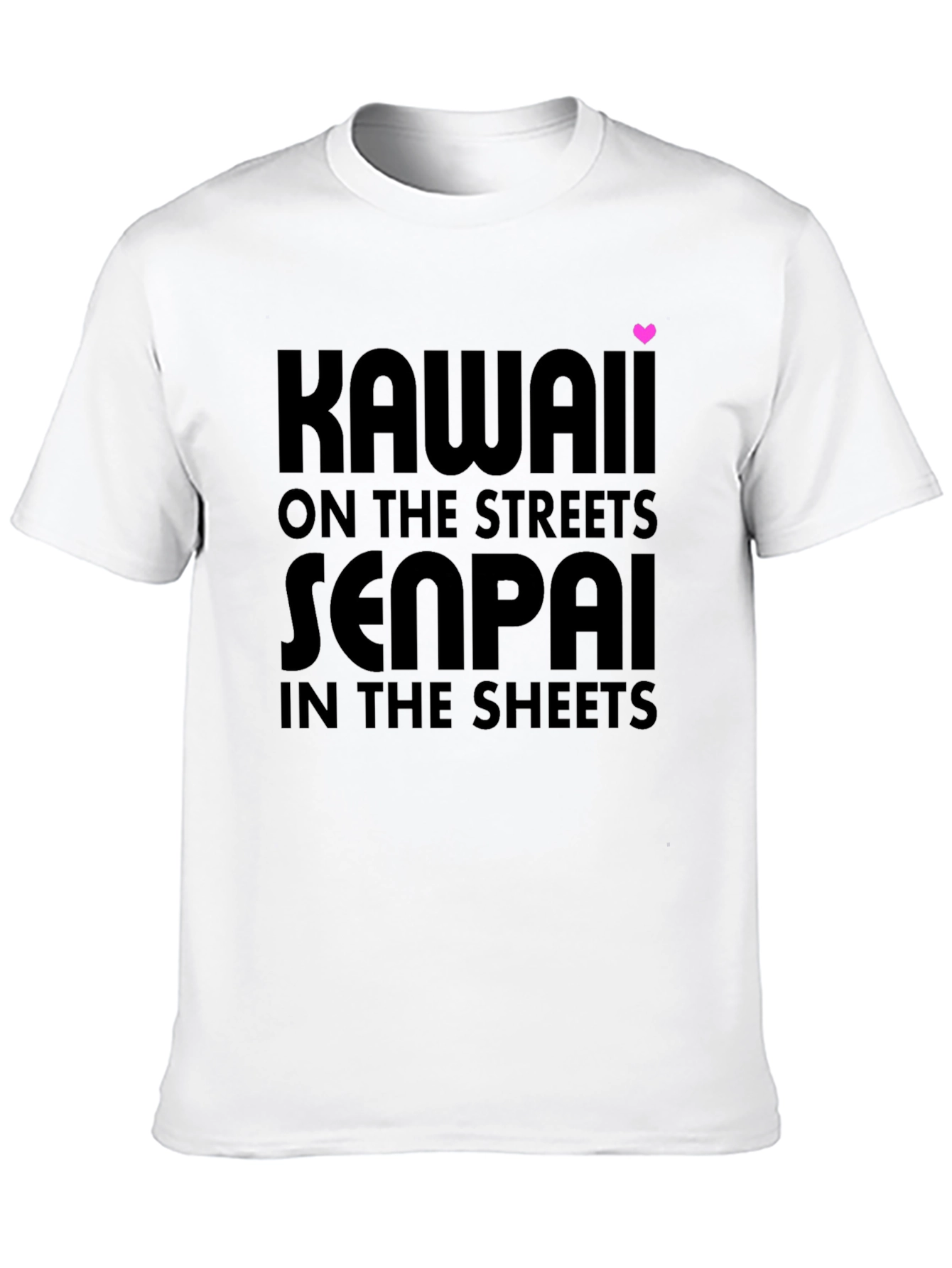 Kawaii Senpai Graphic Tee - Black Cotton T-Shirt