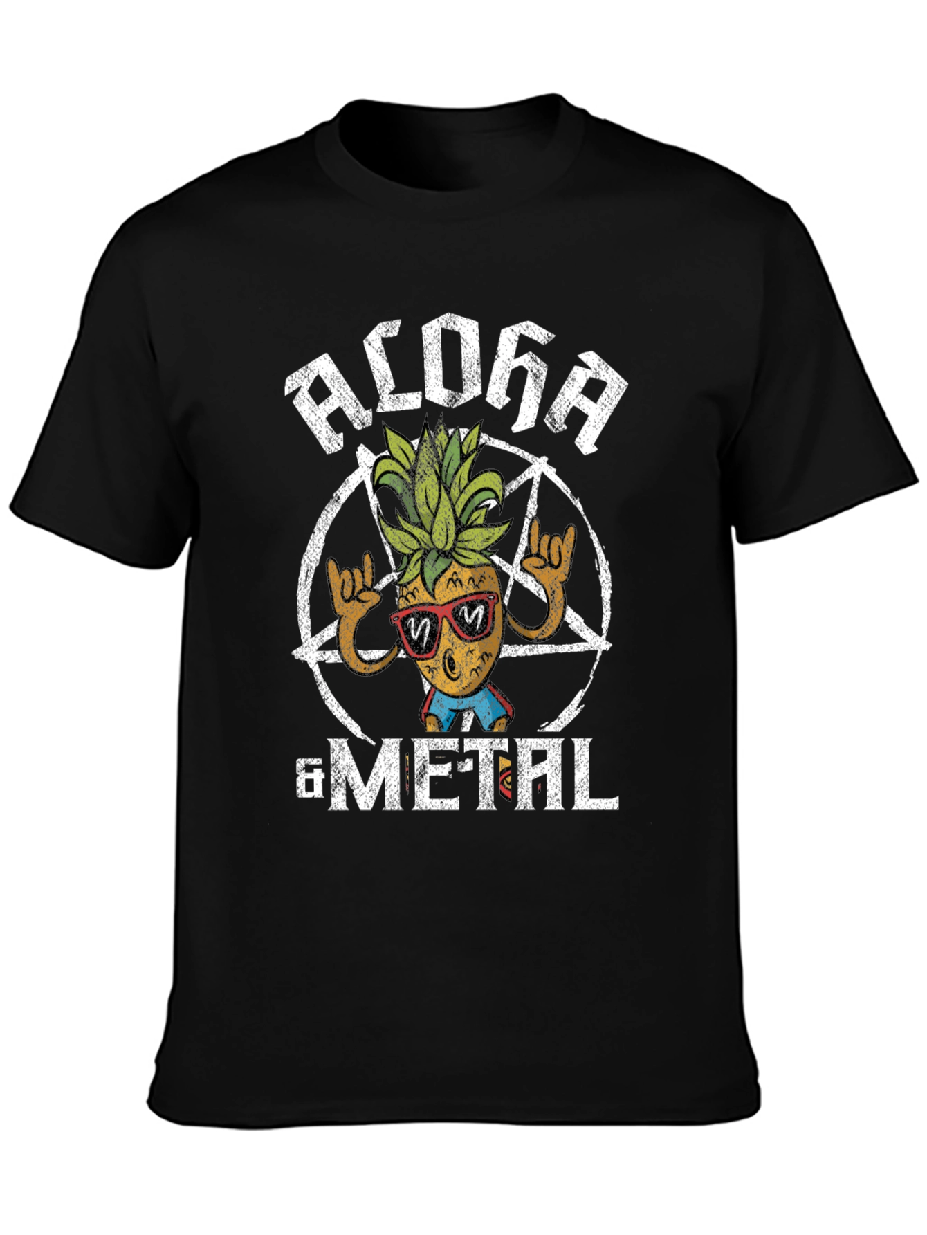 Aloha Metal Pineapple T-Shirt - Rock On!