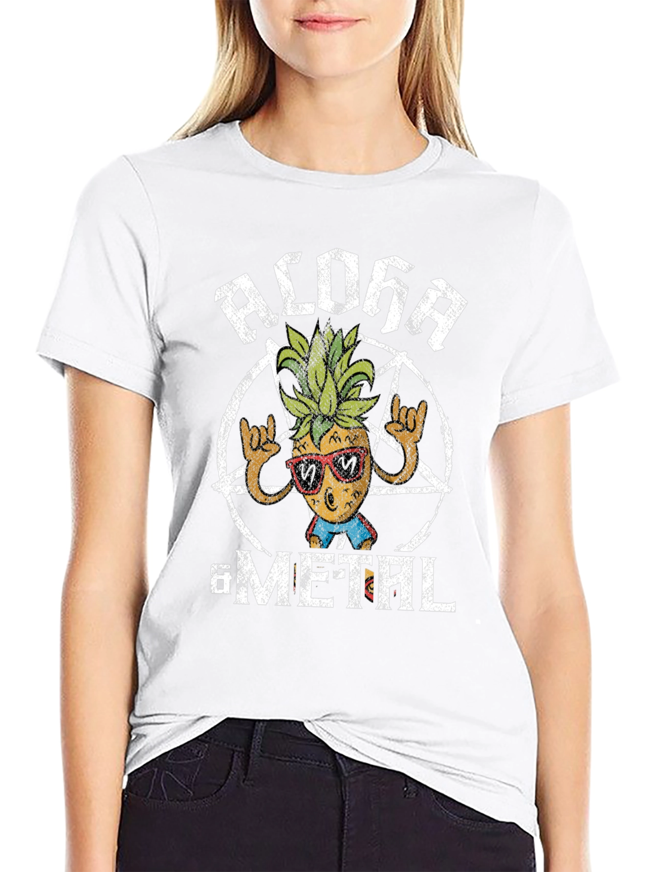 Aloha Metal Pineapple T-Shirt - Rock On!