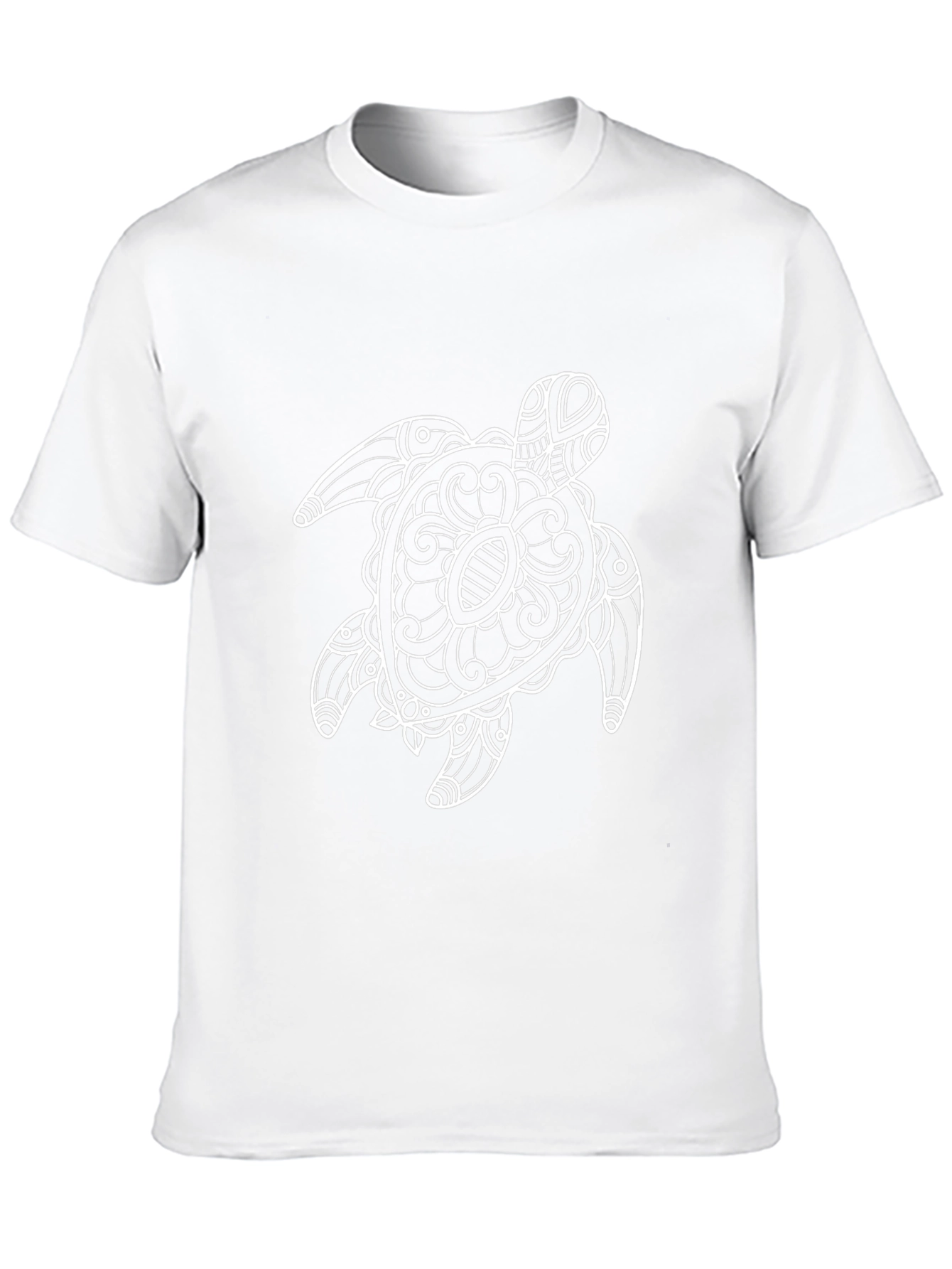 Black Tee with Ornate Turtle Graphic