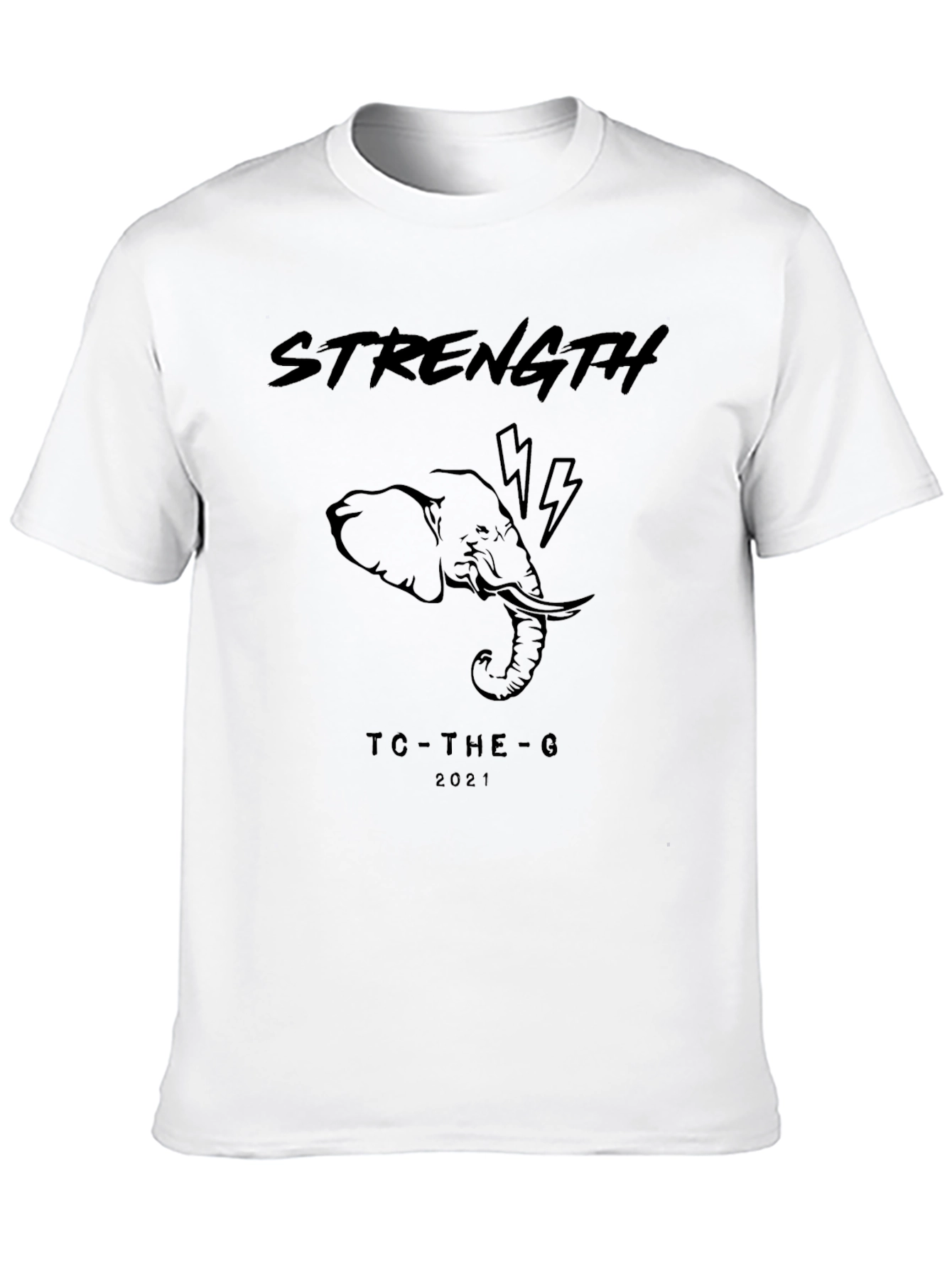 Strength Elephant Black Graphic Tee